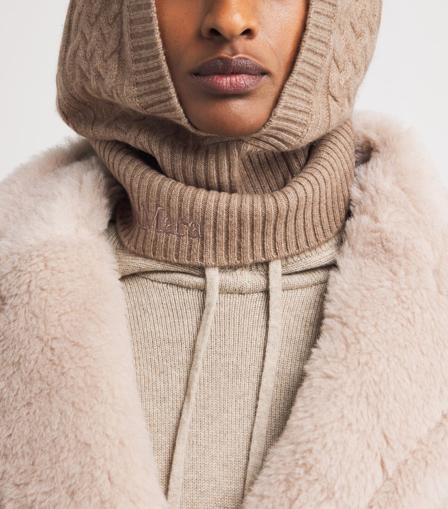 Cashmere Cable-Knit Balaclava BEIGE Image 4