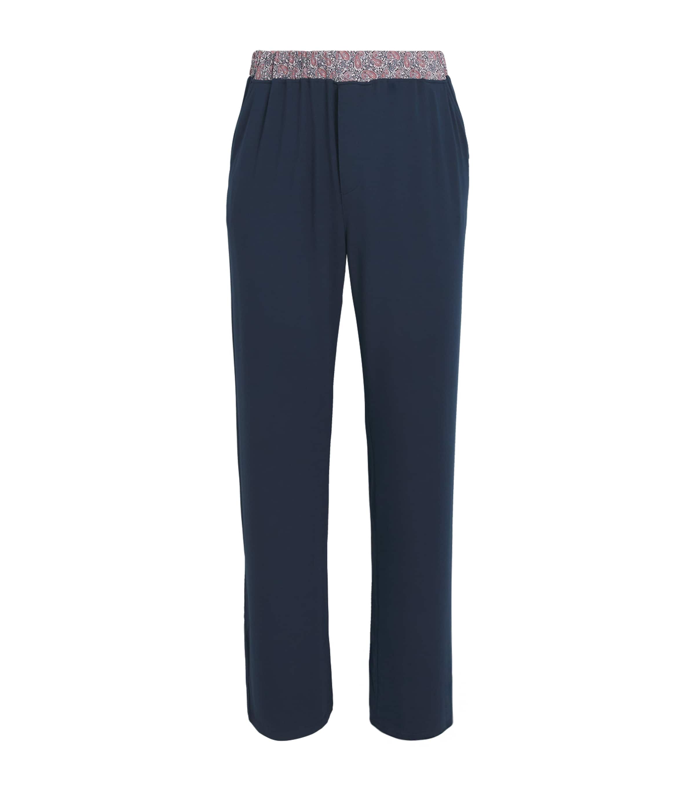 Contrast Waist Pyjama Trousers NAVY/HENRY RED Image 1