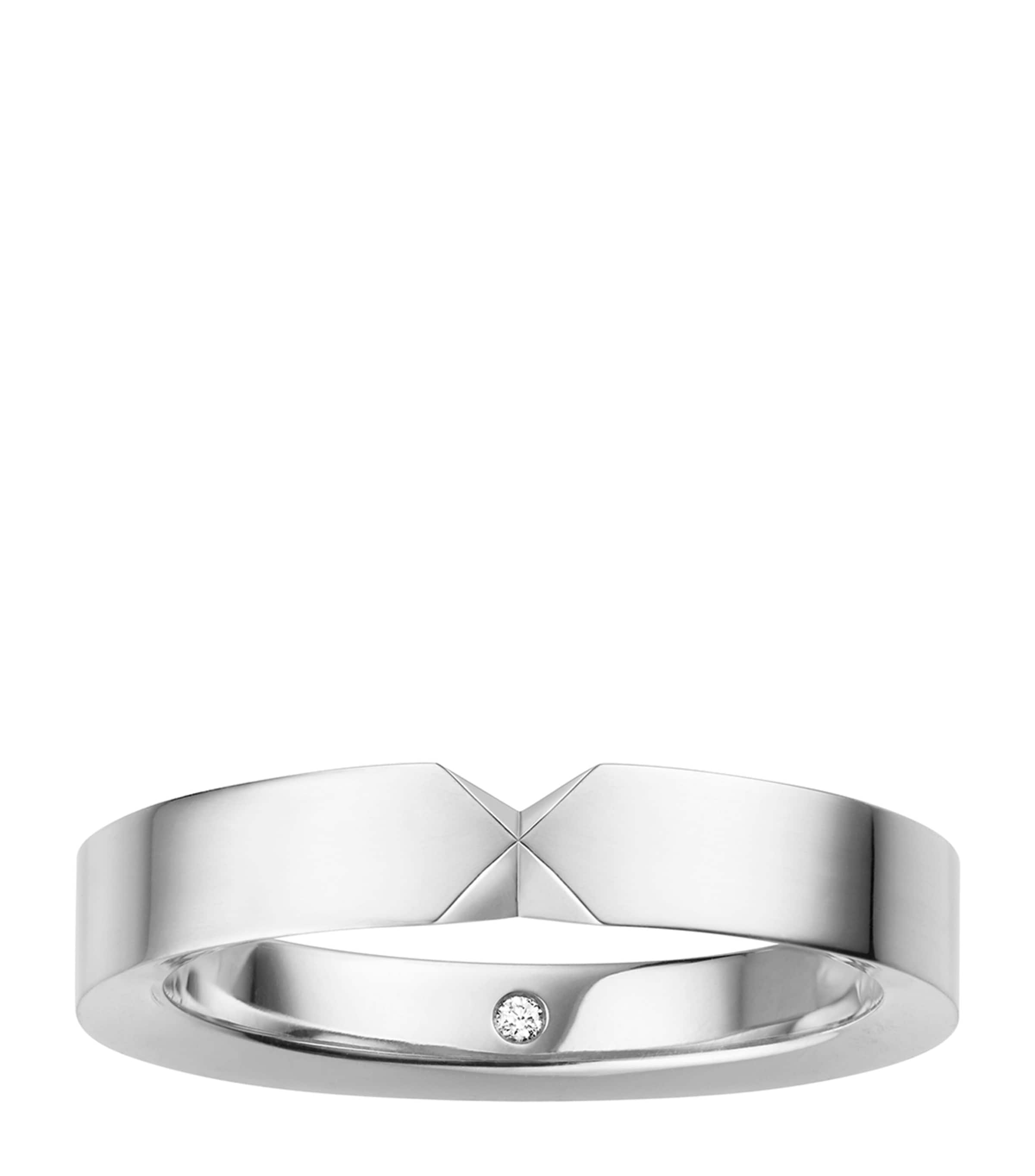 Chaumet Platinum And Diamond Triomphe De  Wedding Ring In Burgundy