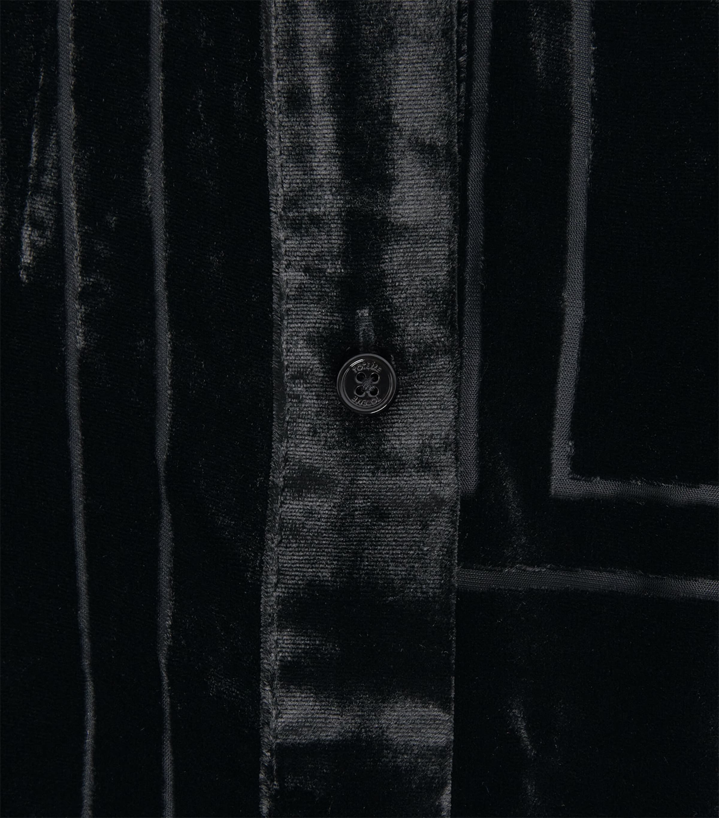 Silk Velvet Monogram Shirt 001 BLACK Image 5