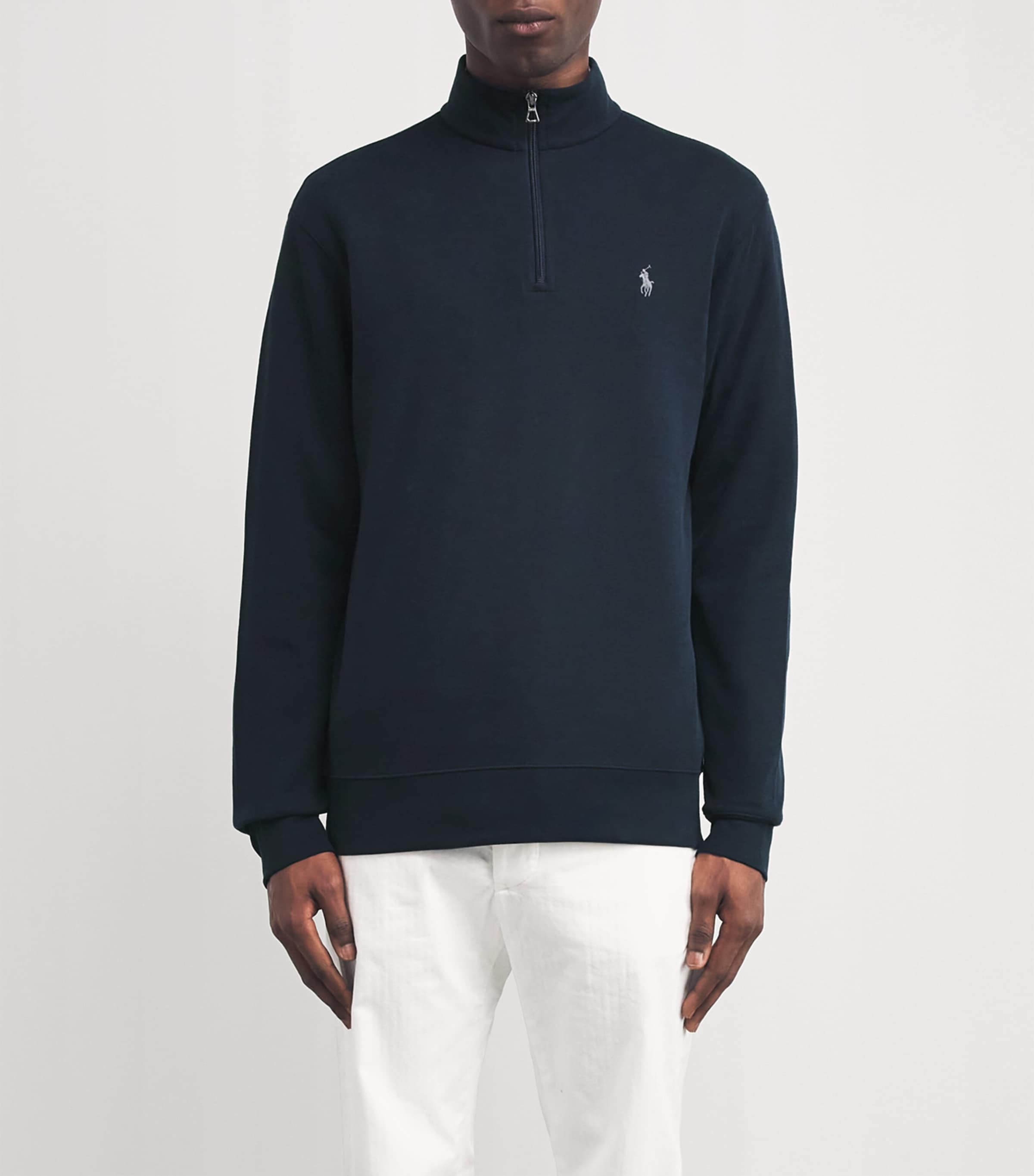 スウェット・トレーナー RALPH LAUREN Logo Embroidered Cotton Quarter Zip Sweatshirt Polo Ralph Lauren Embroidered Logo ¼ Zip Sweatshirt | grey