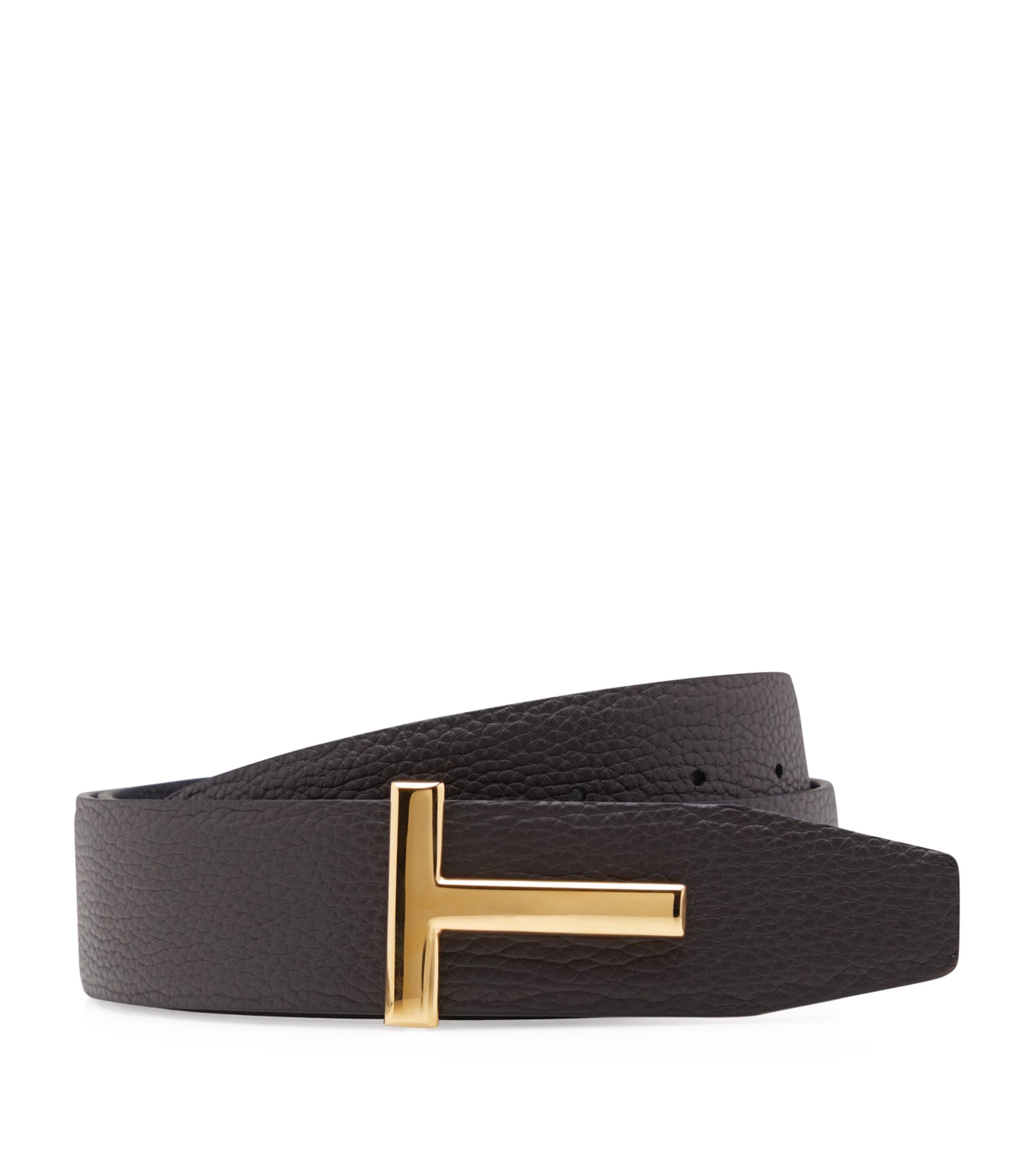 Leather Reversible T Icon Belt 3BN06 Image 2
