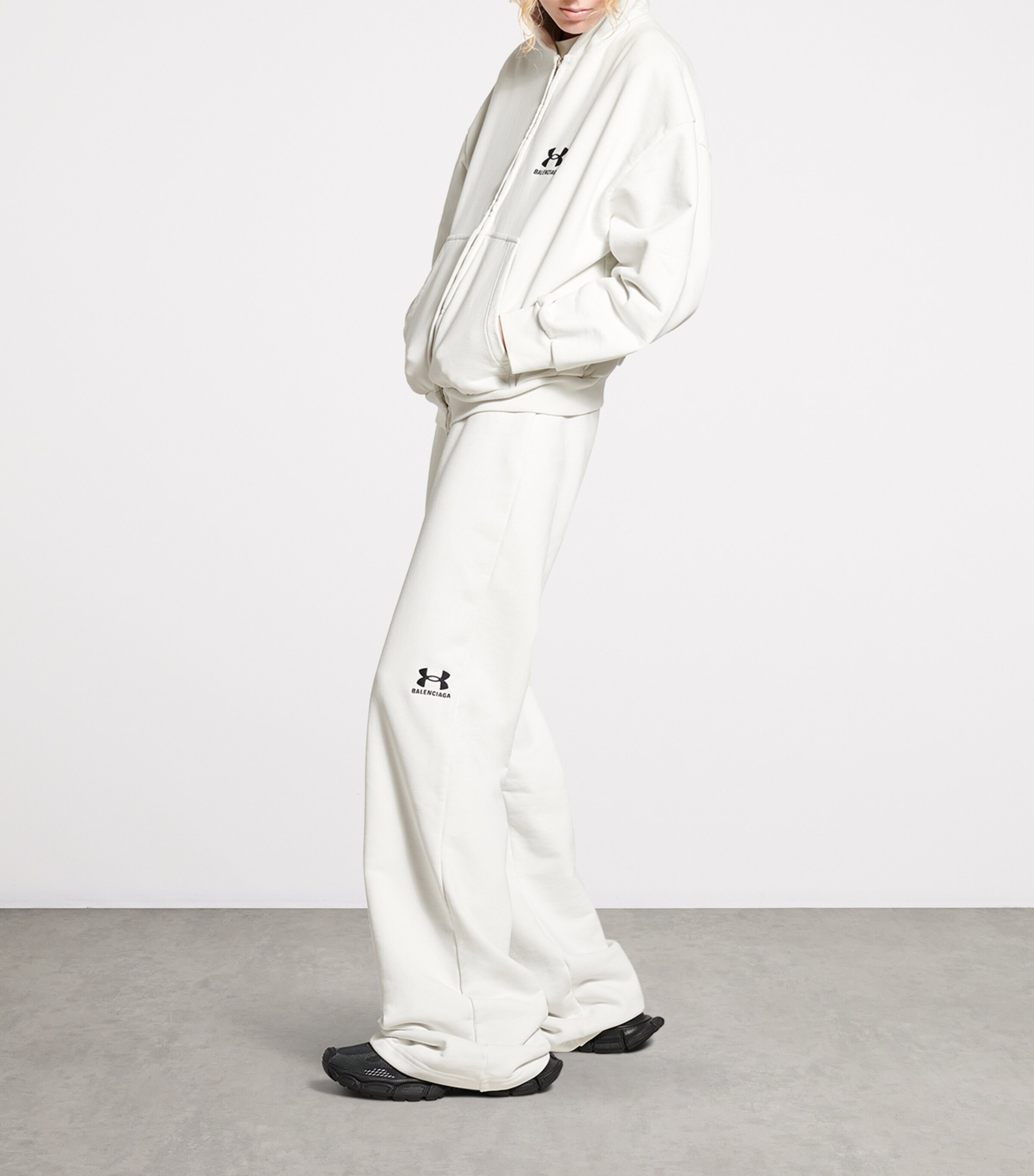 Balenciaga White x Under Armour Zip-Up Hoodie | Harrods US