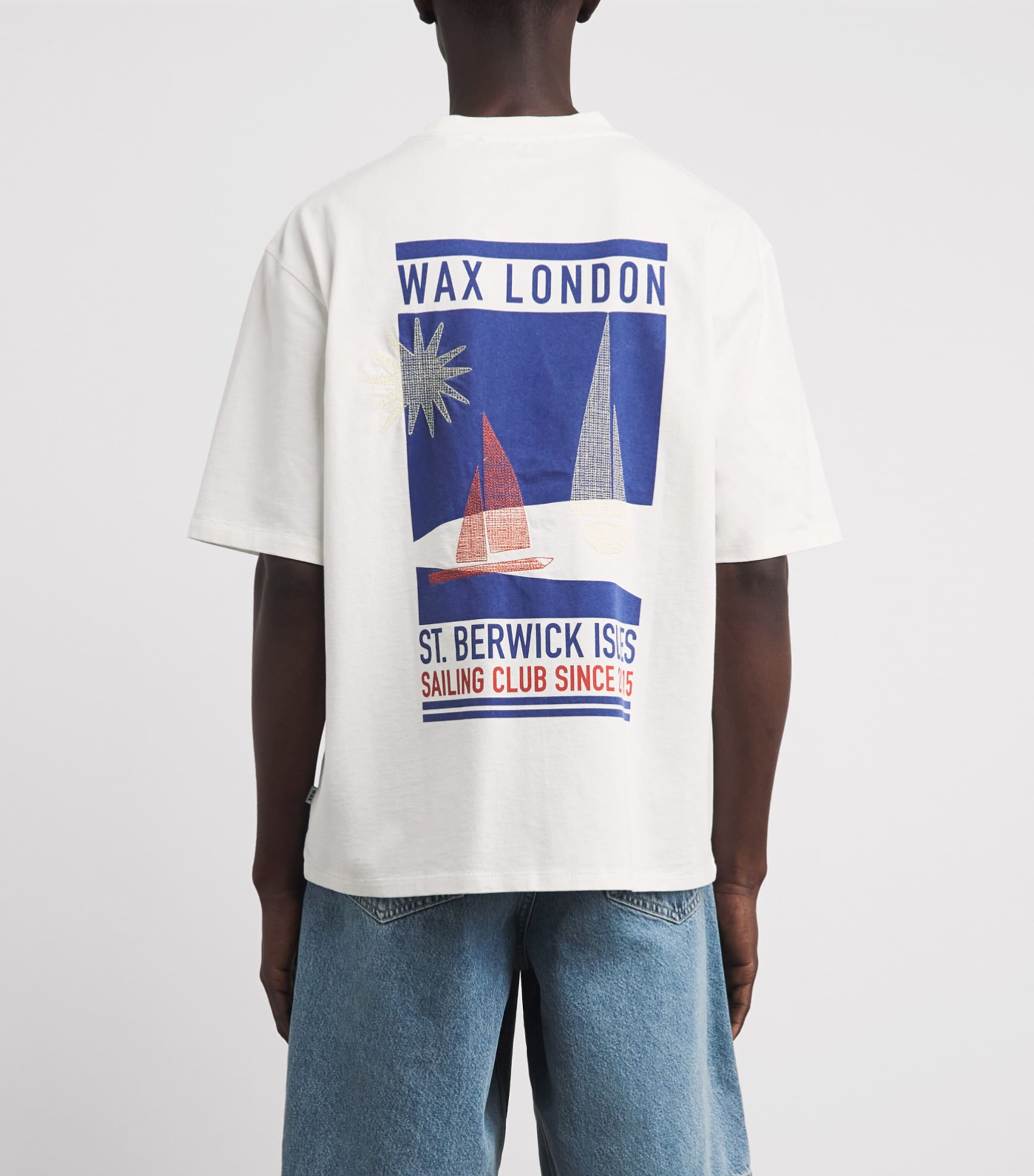 Wax London Mens Cotton Sailing Club Milton T-Shirt Off White Image 5