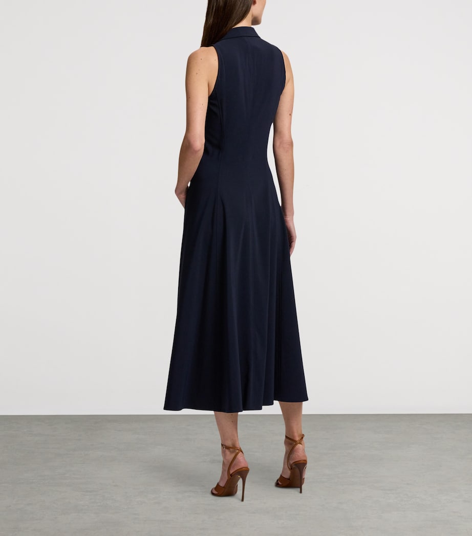 Ralph Lauren Collection Womens Cotton-Blend Alecia Midi Dress Navy Image 7