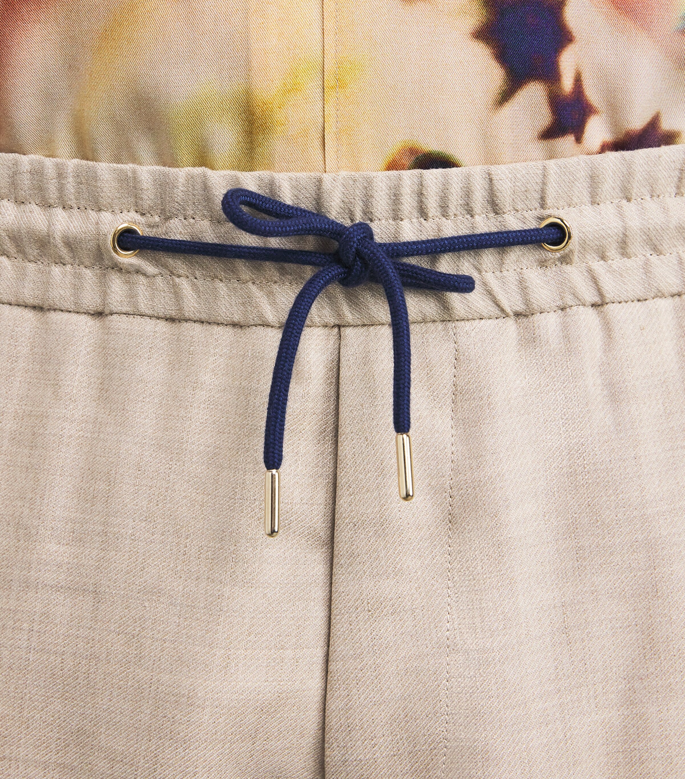 Paul Smith Mens Linen-Wool Straight Trousers Beige Image 6