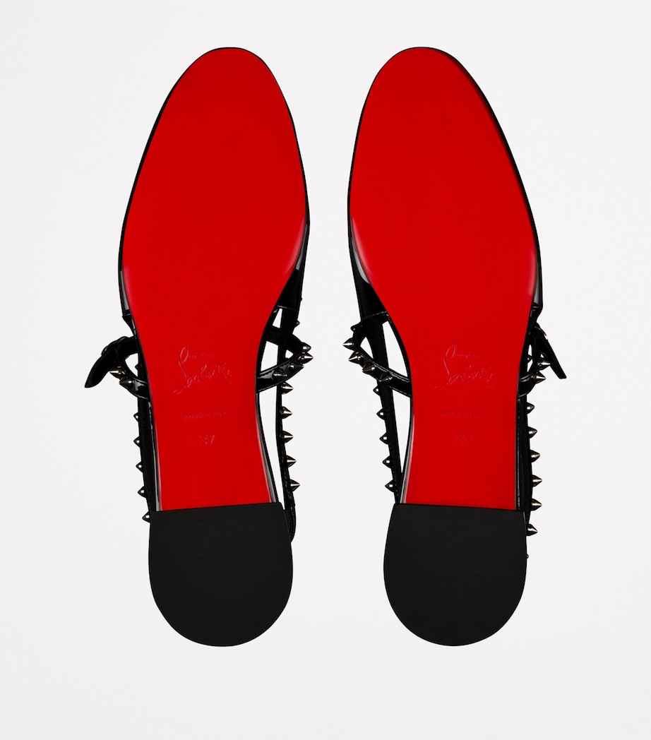 Sweet Jani Spike Patent Leather Slingback Flats B439 Image 5