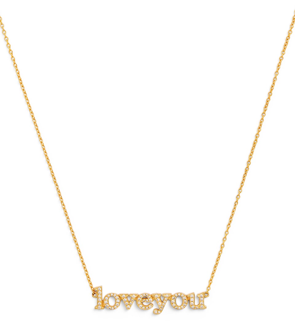 Yellow Gold and Diamond Love You Necklace