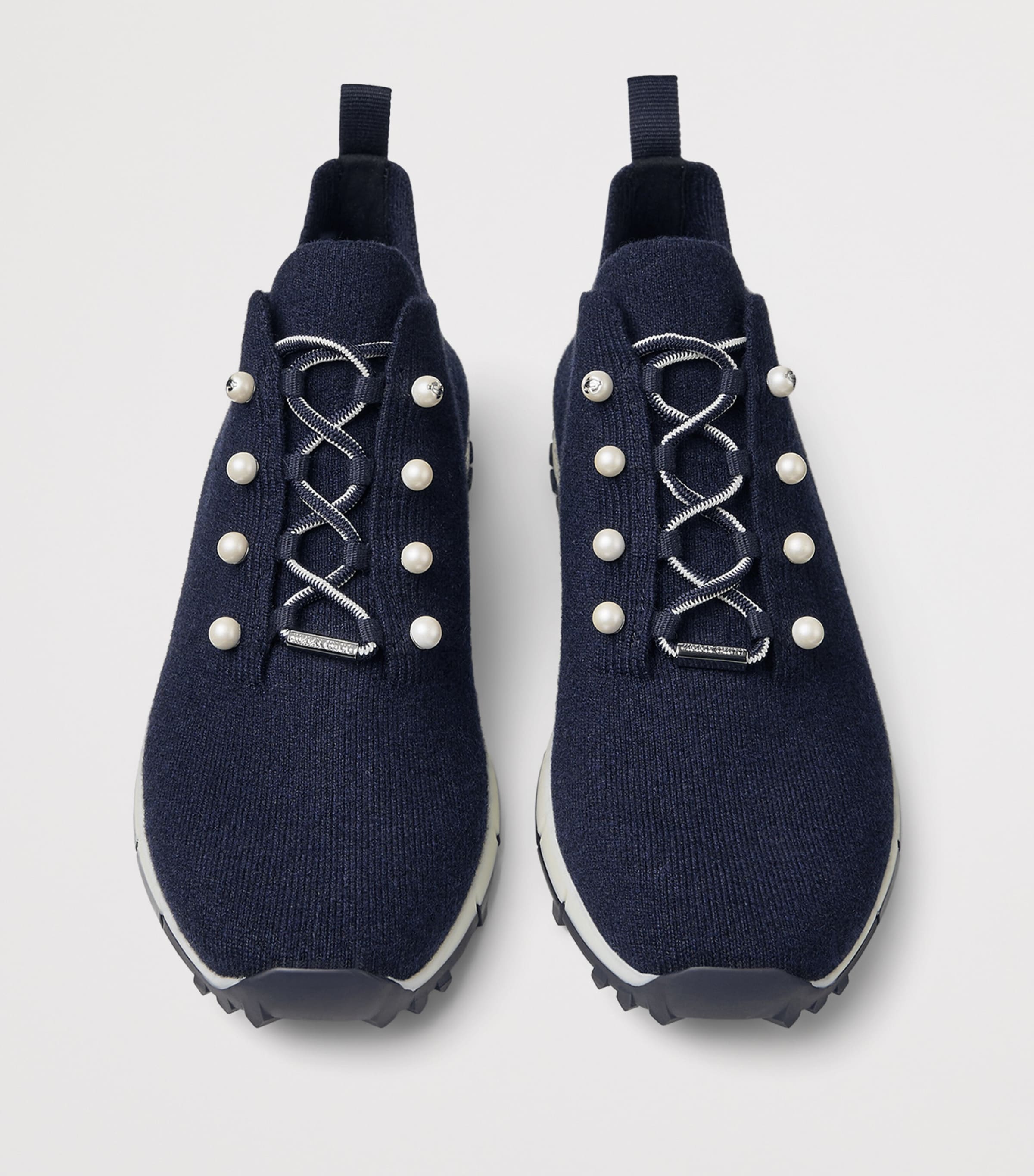 Jimmy Choo Veles Cashmere Sneakers V Marine Mix Image 4