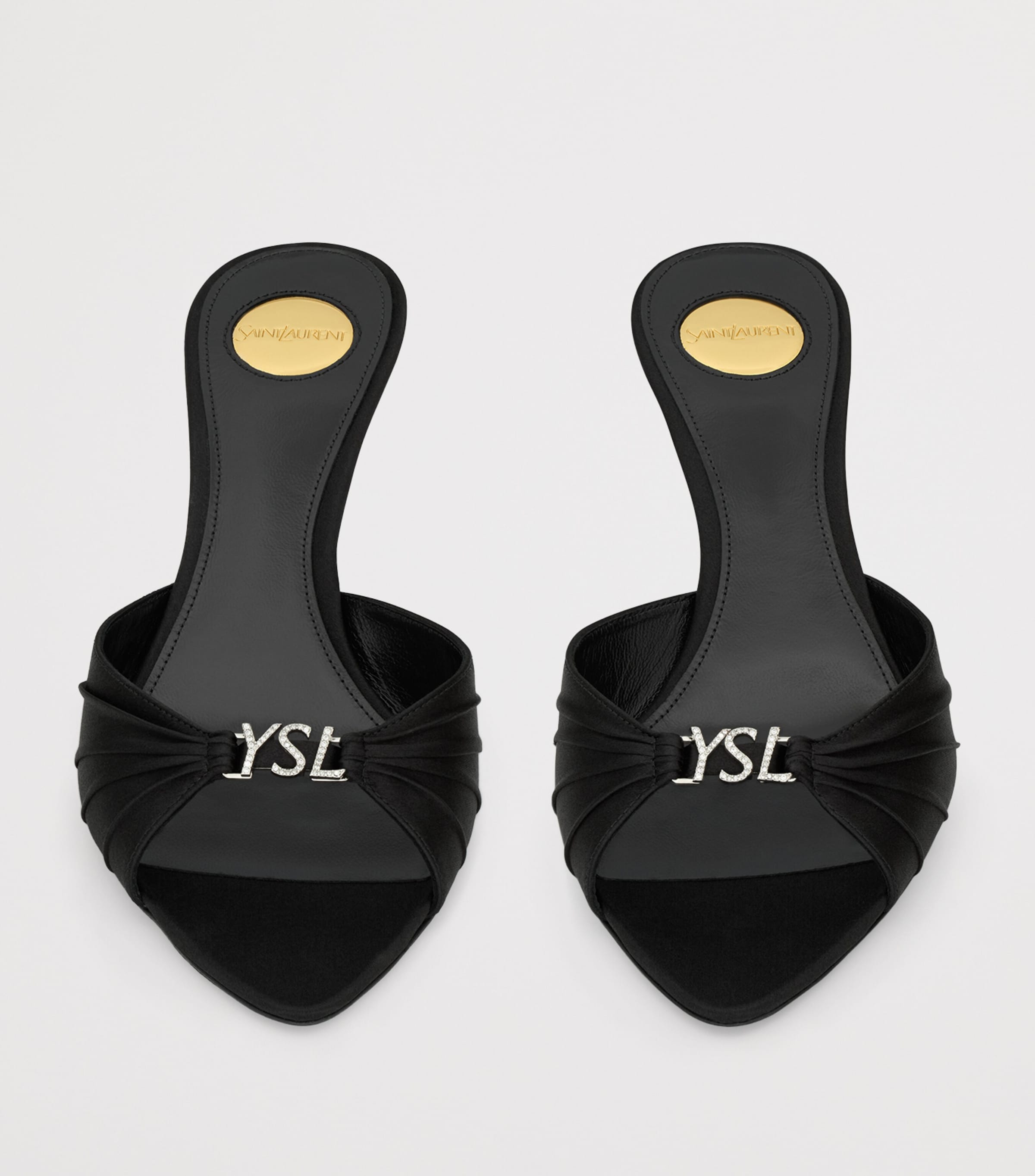 Saint Laurent Satin Jerry Heeled Mules 60 Image 3