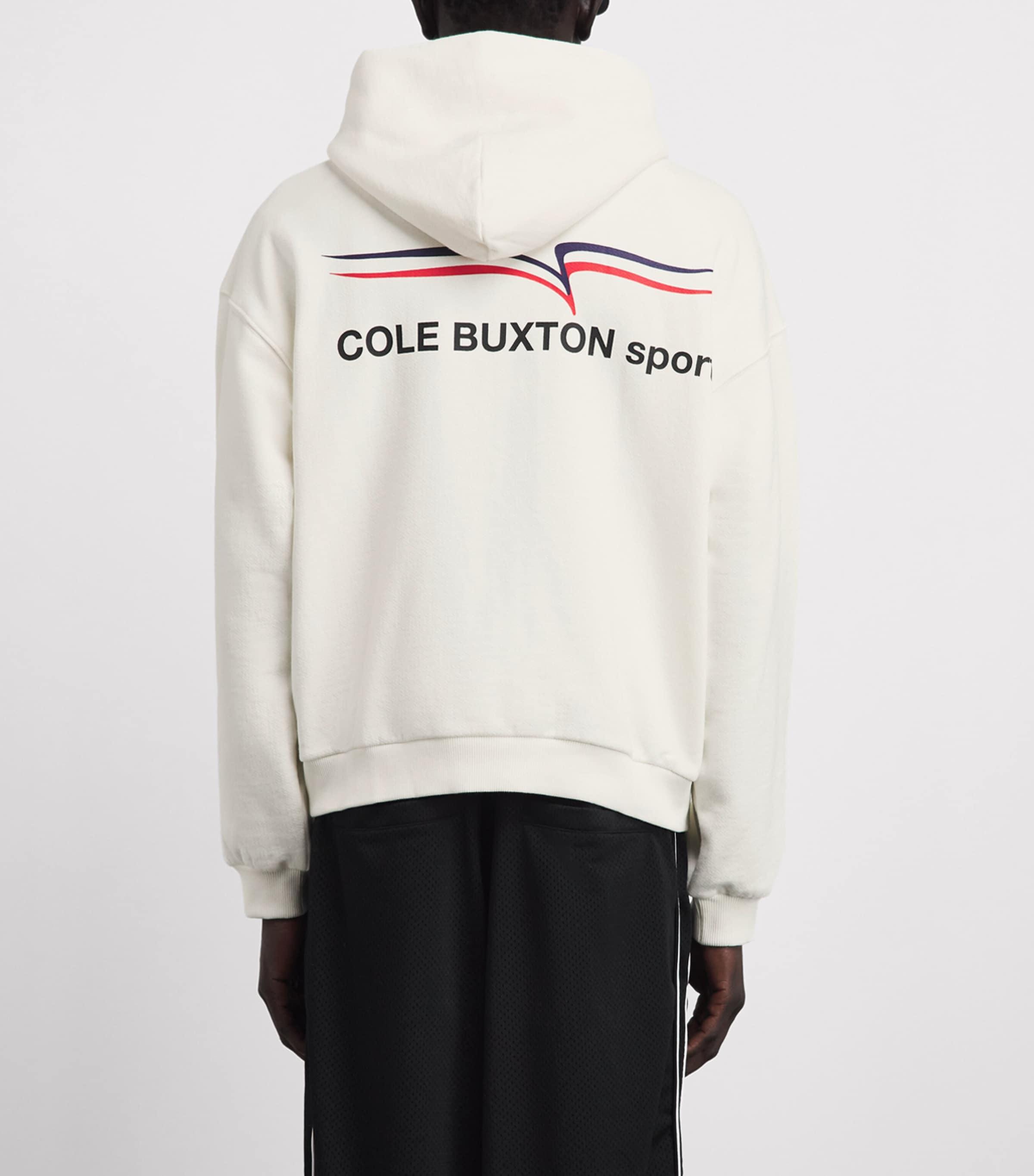 COLE BUXTON Mens Cotton Sport Zip-Up Hoodie Vintage White Image 5