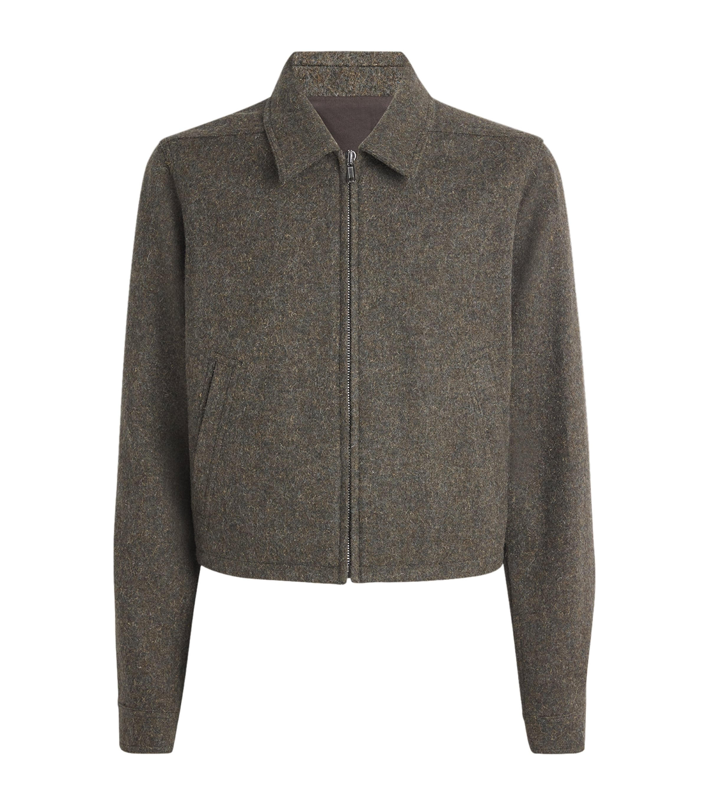 Rick Owens Wool Felt Alice Brad Jacket In Gray