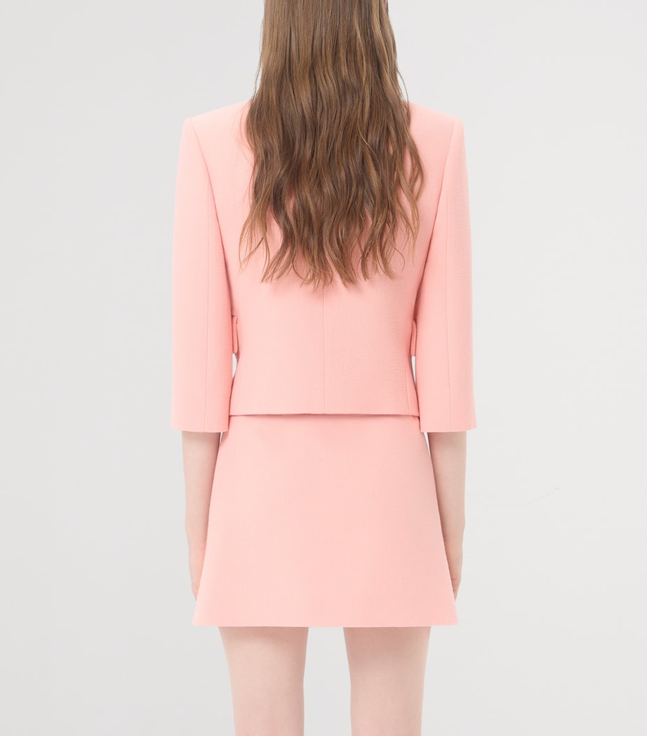 Valentino Womens Wool Crepe Cropped Blazer Image 5