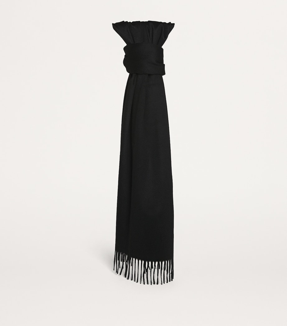 Cashmere Fringed Scarf BLACK Image 3