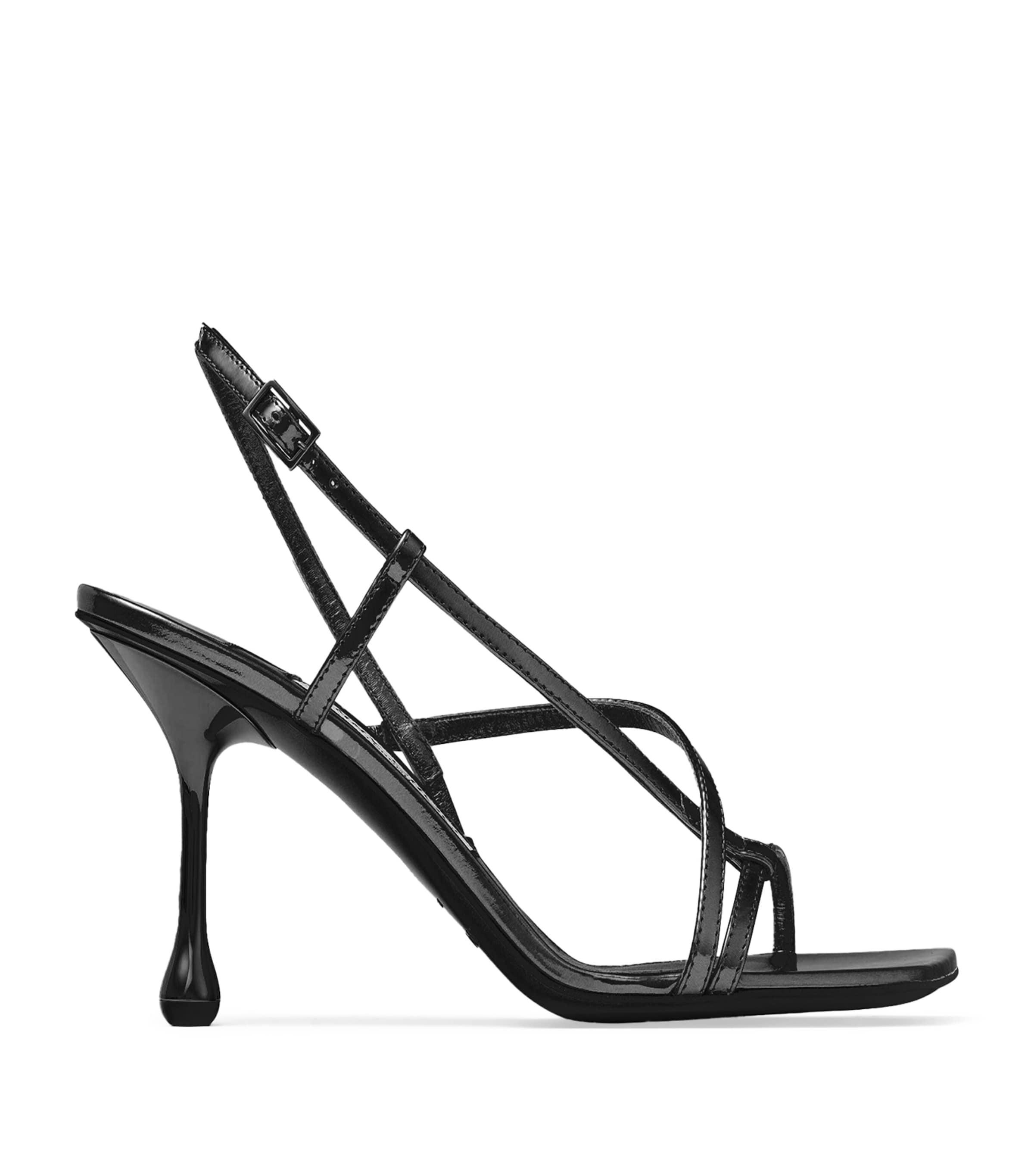Jimmy Choo Etana 80 Crystal Embellished Sandals In Black