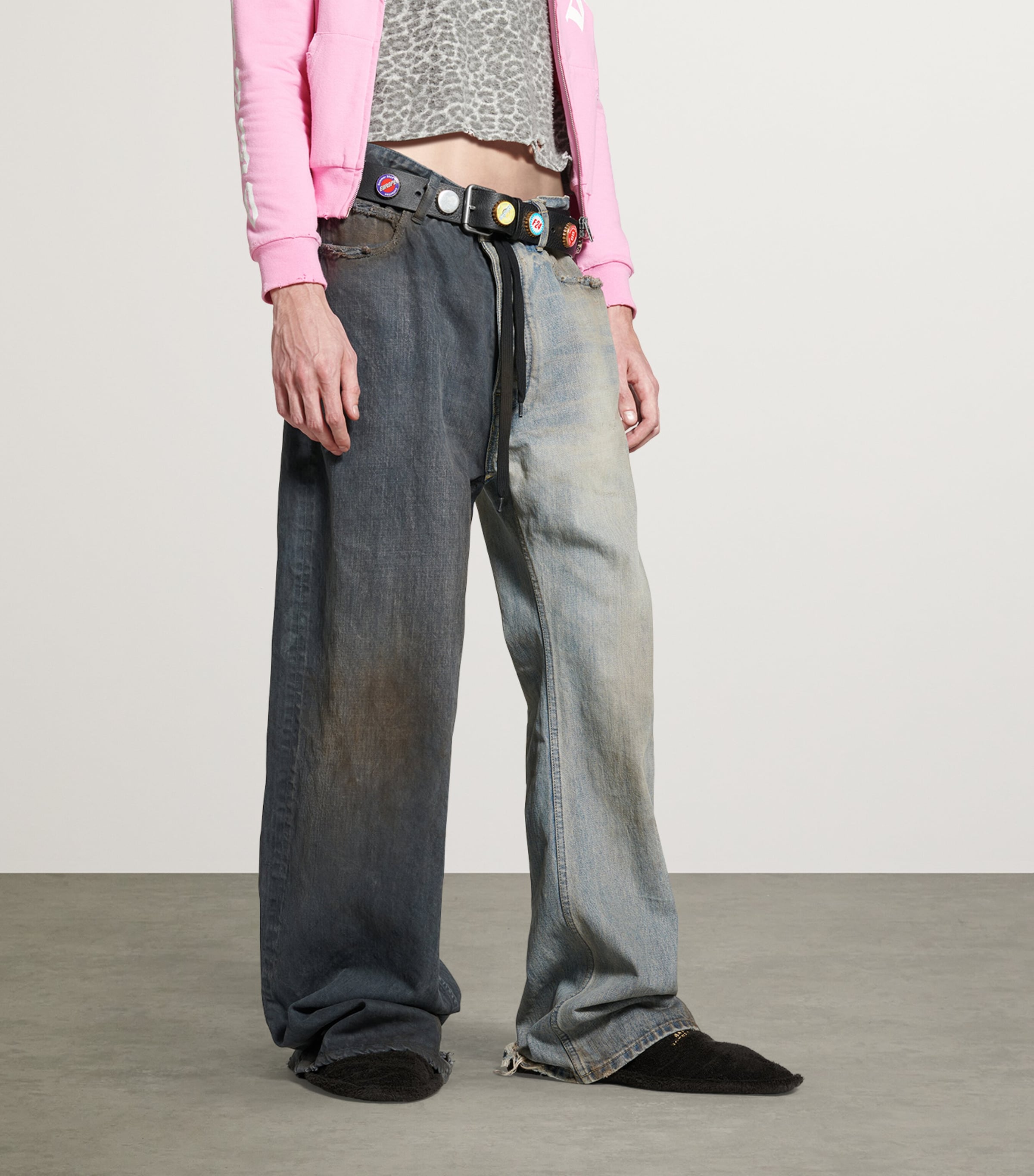 Balenciaga Brown Fifty-Fifty Oversized Jeans | Harrods US