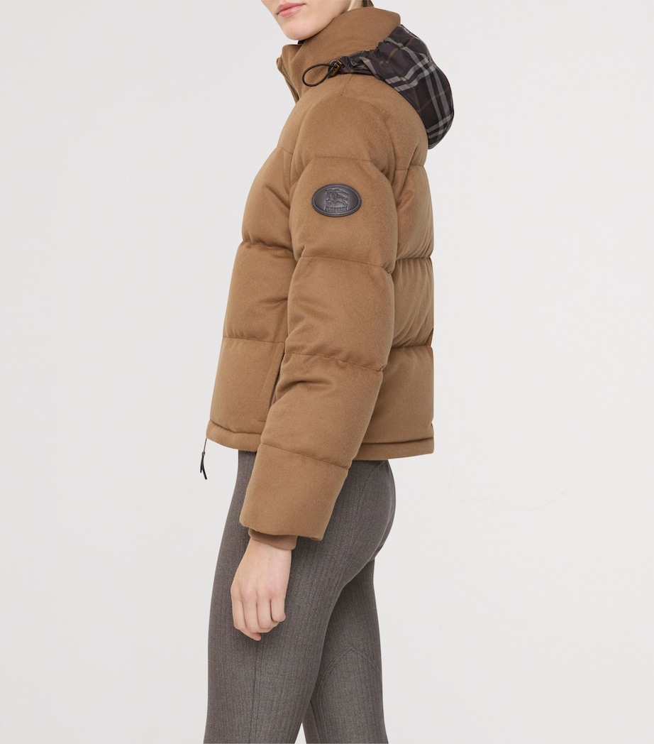 Burberry Womens Cashmere Puffer Jacket Camel Image 4