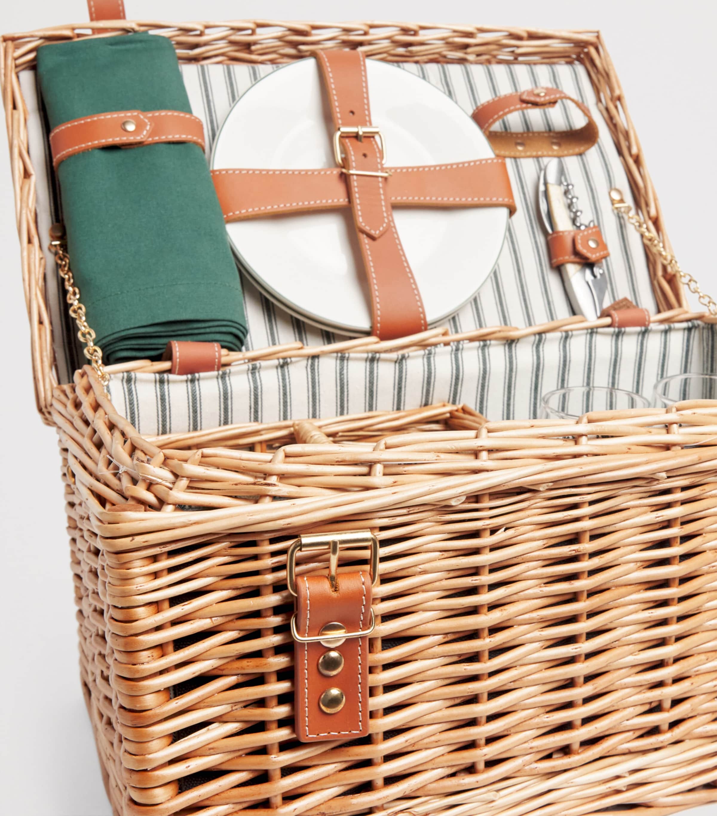 Harrods Fitted Picnic Hamper for 2 Brown Image 5