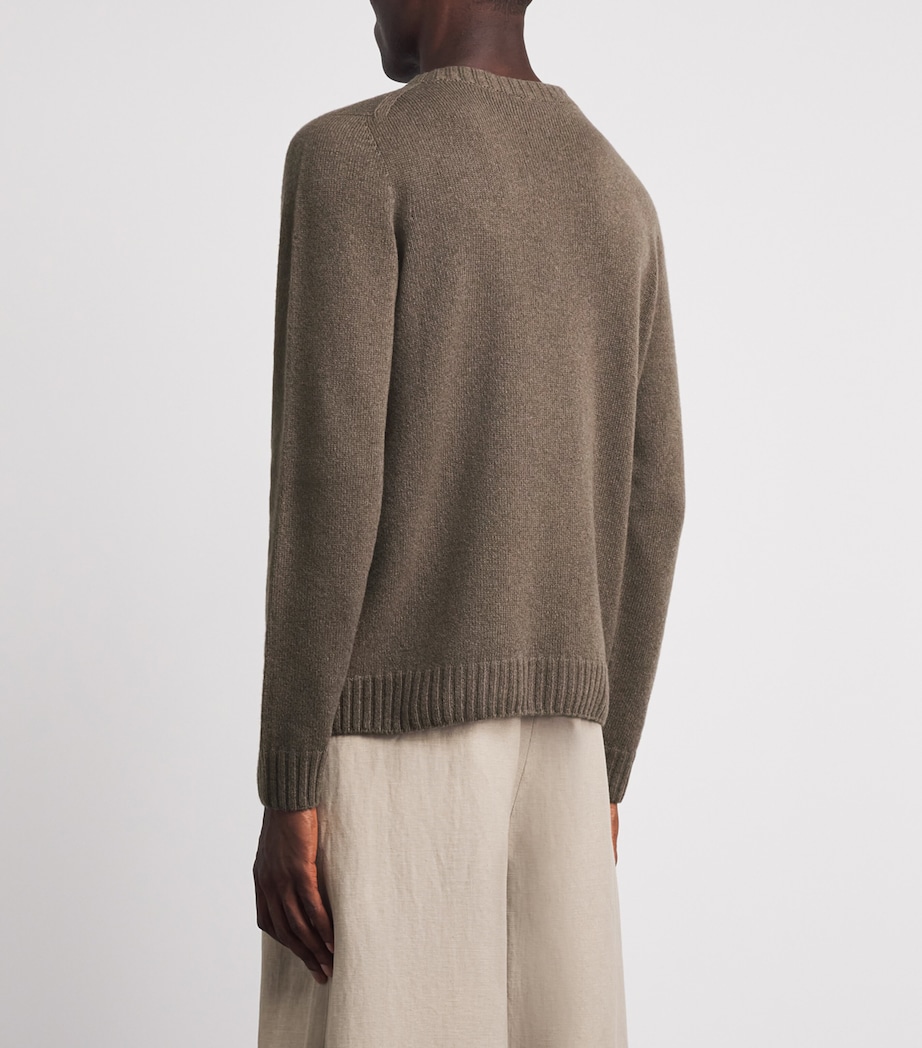 John Smedley Mens Recycled Cashmere-Wool Norfolk Sweater Toast Image 5