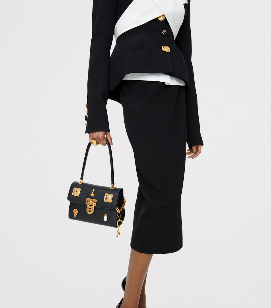 Schiaparelli Mini Leather Secret Bijoux Top-Handle Bag Gold/black Image 3
