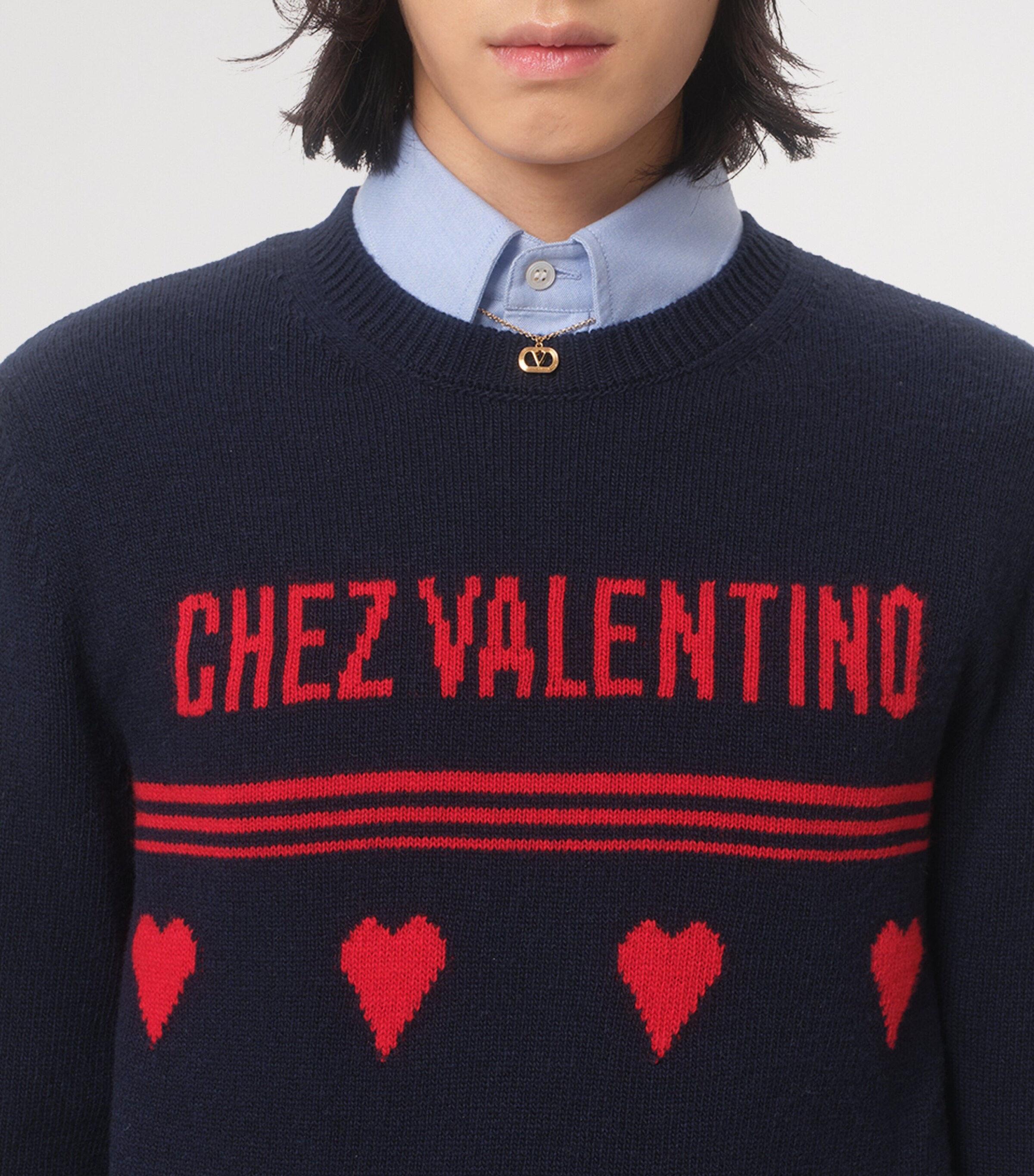 【関税込み】VALENTINO GARAVANI 'CHEZ VALENTINO' SWEATER Valentino Garavani Chez Sweater In Blue - 38% Off | Editorialist