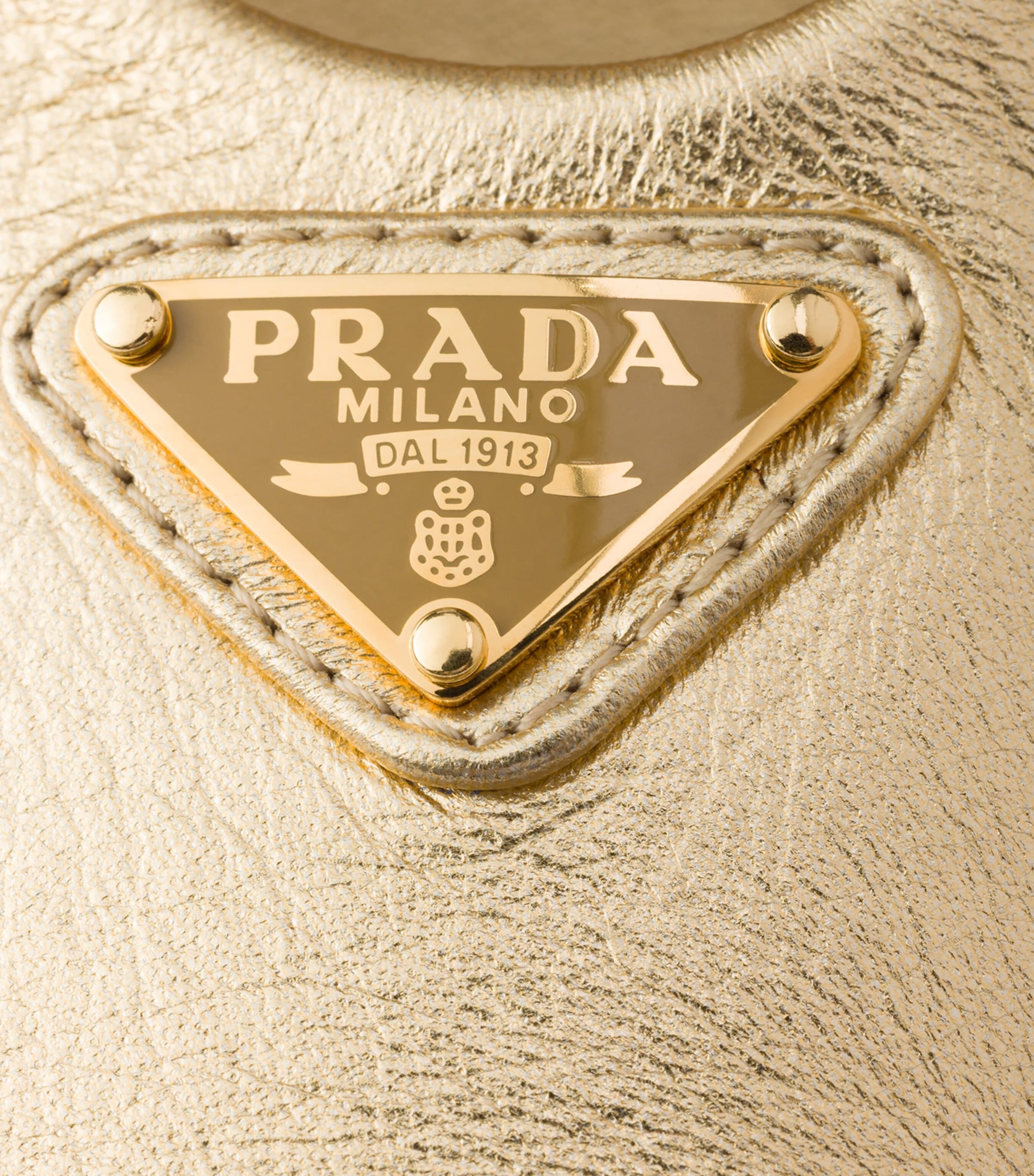 Prada Metallic Leather and Raffia Ballet Flats Gold/silver Image 6