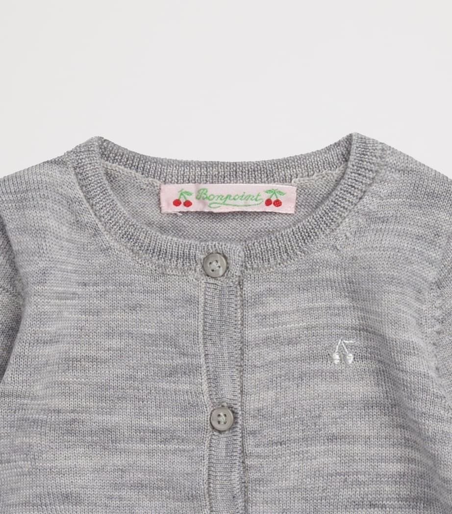 Wool Cherry Cardigan (6-18 Months) GRIS CHINE C. Image 1
