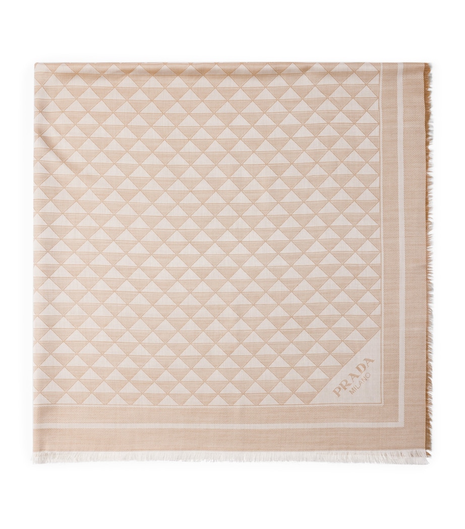 Prada Silk-Wool Triangle Logo Shawl Image 1