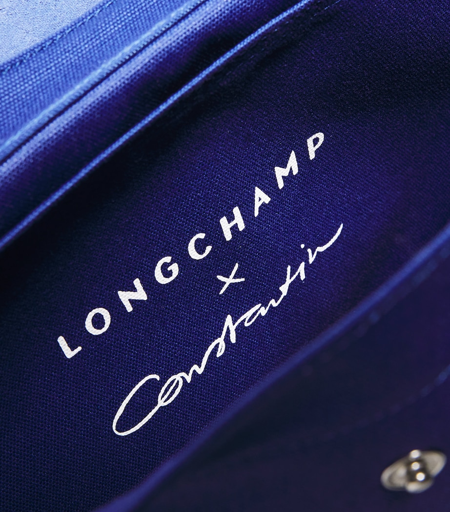 Longchamp Canvas Le Pliage M Tote Bag Cobalt Image 4