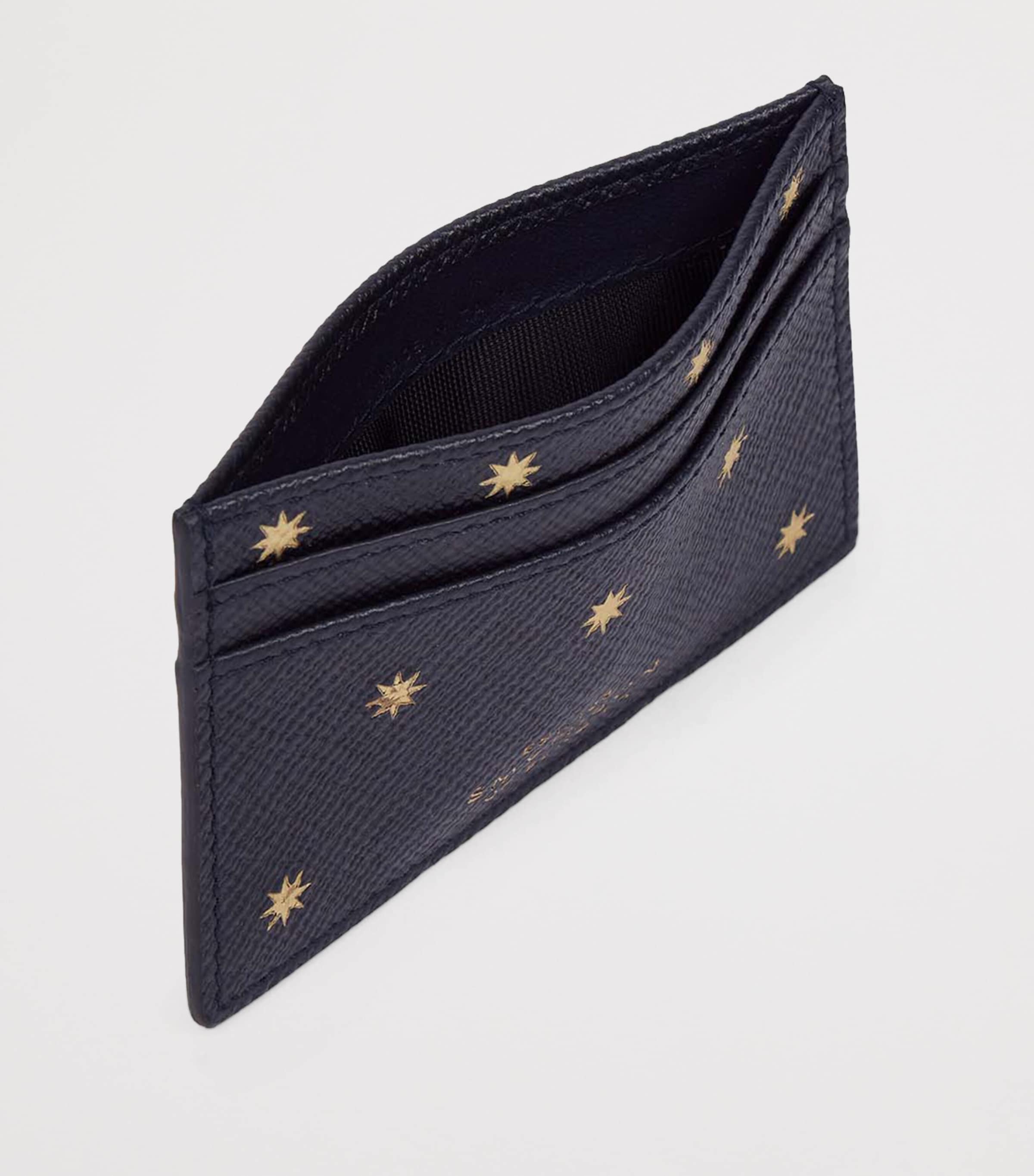 Panama Leather Stars Card Holder NAVY Image 2