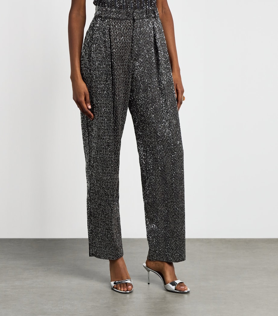 Missoni Womens Metallic Straight Trousers Blk/rst/slvr Image 4