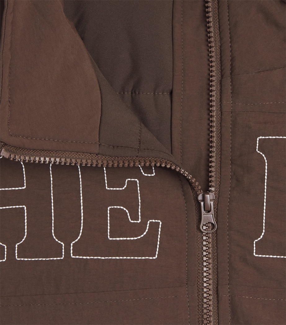 Embroidered Pit Crew Puffer Jacket CHOCOLATE BROWN Image 6