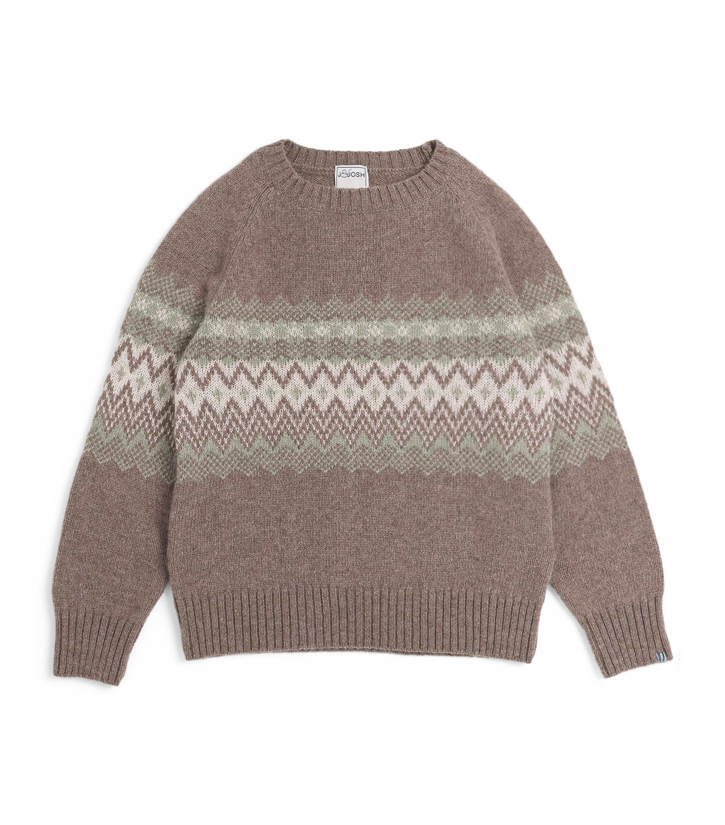 J & Josh Merino Wool-cashmere Nocciola Sweater In Brown