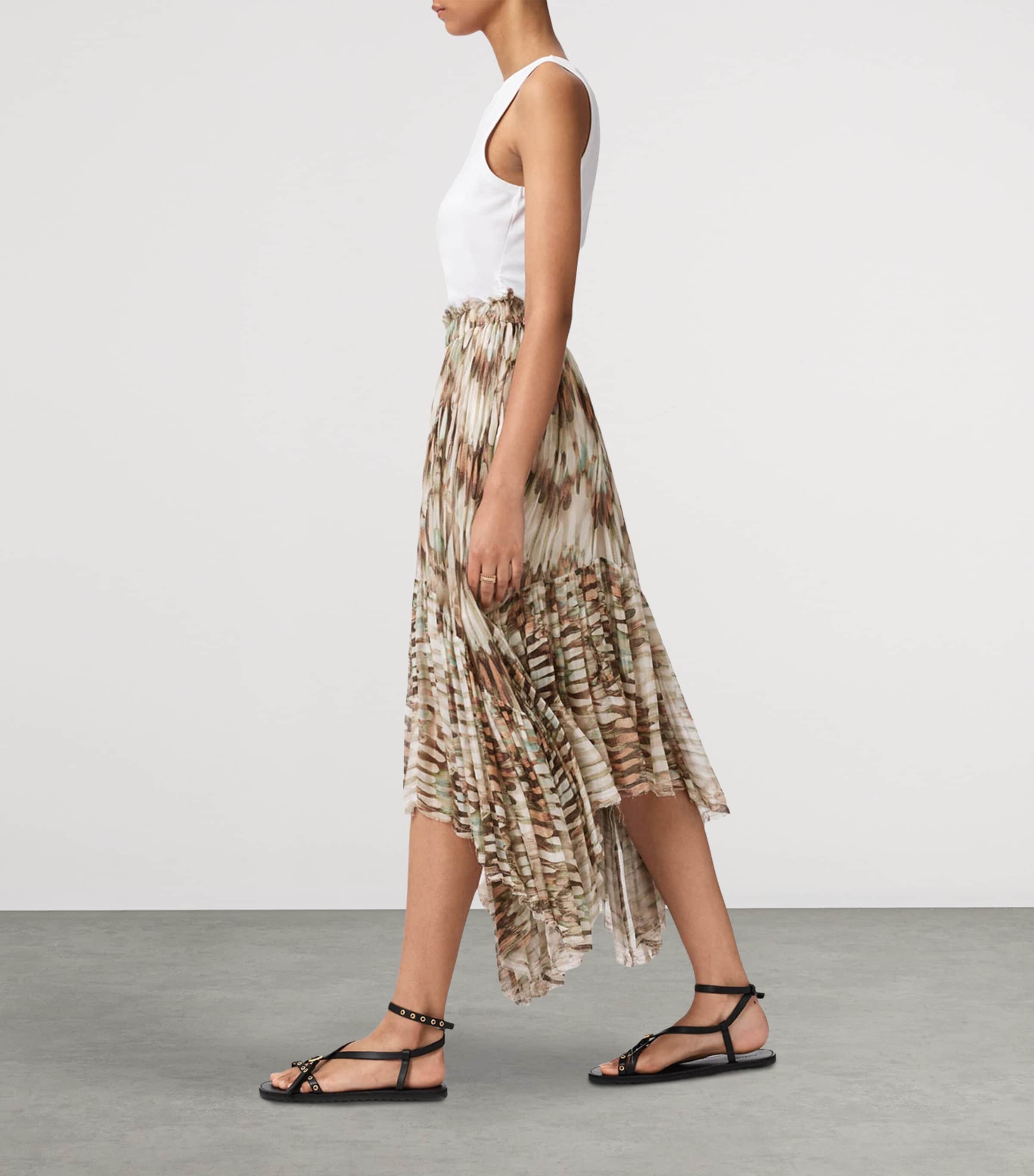 AllSaints Womens Printed Danae Maxi Skirt Oceano Soft Pink Image 5