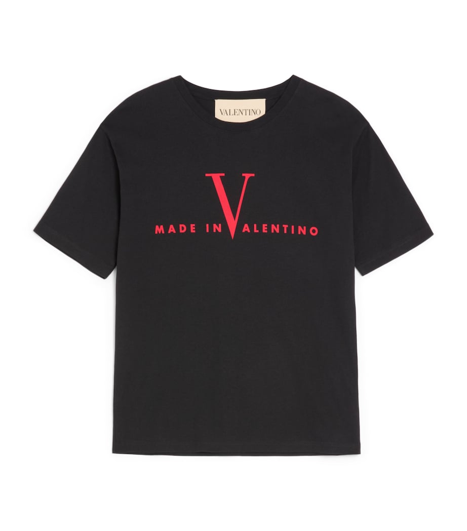 Cotton Made in Valentino Logo T-Shirt 0NR Image 1