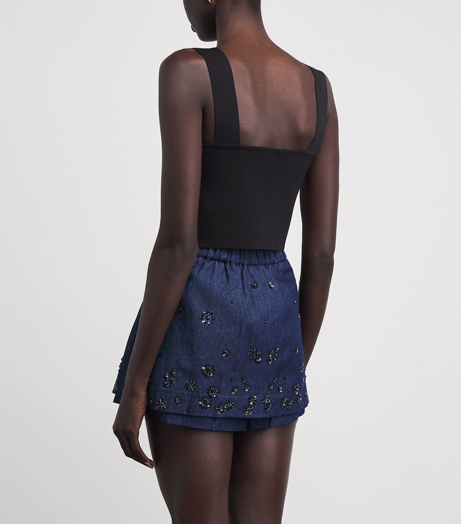 Maje Womens Square-Neck Crop Top Black Image 5