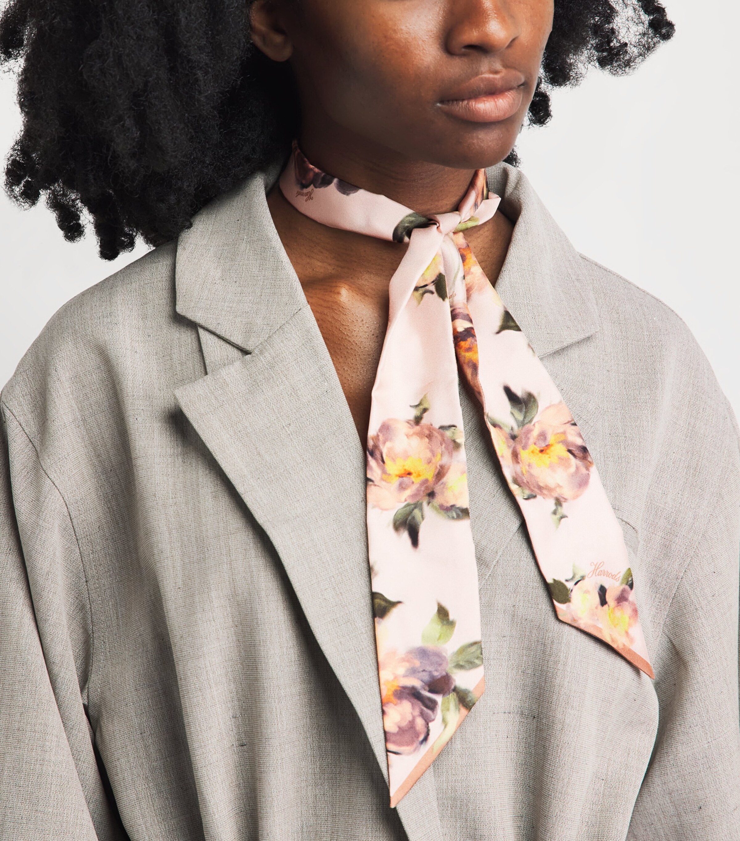 Harrods Silk Floral Scarf Image 3