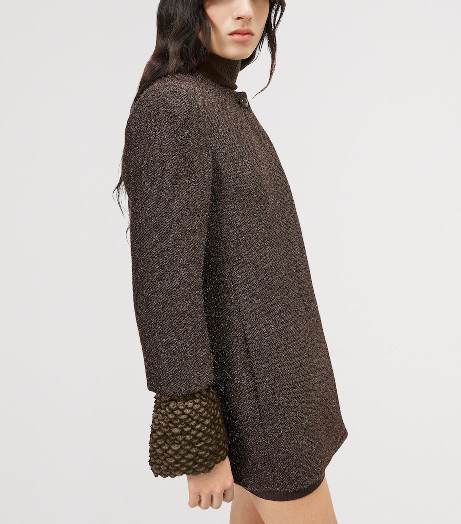 McQueen Womens Metallic Tweed Coat Image 6