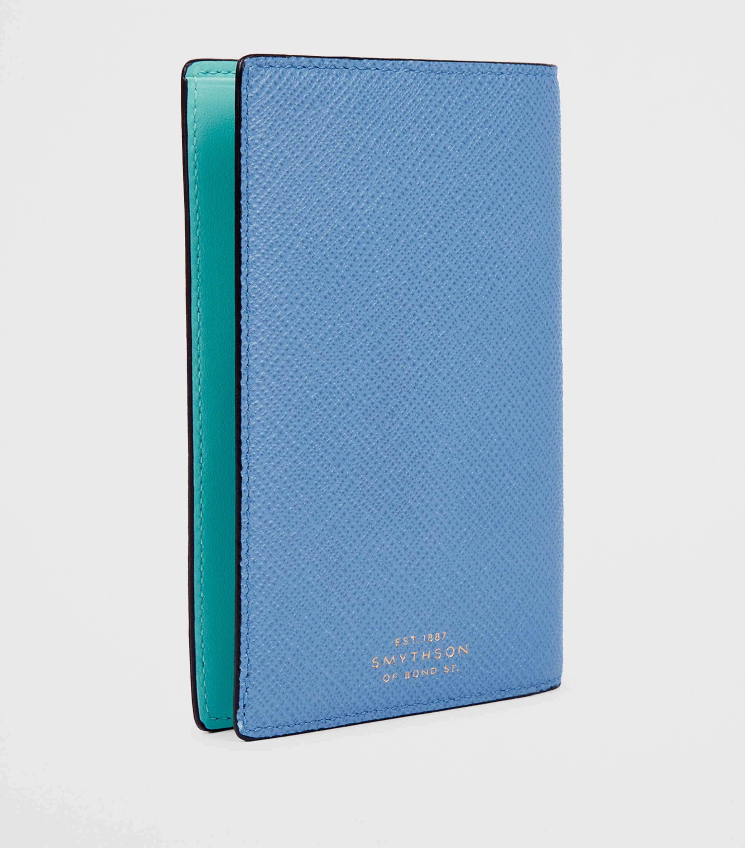 Smythson Panama Leather Stickers Passport Cover N Blue Image 3