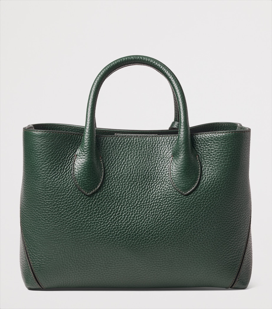 Midi Leather London Tote Bag ALPINE GREEN Image 4