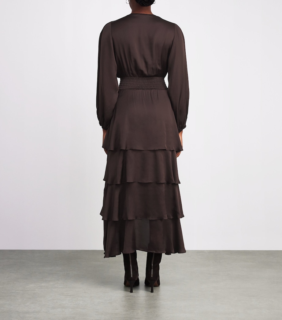 Ruffled Midi Dress BROWN Image 3