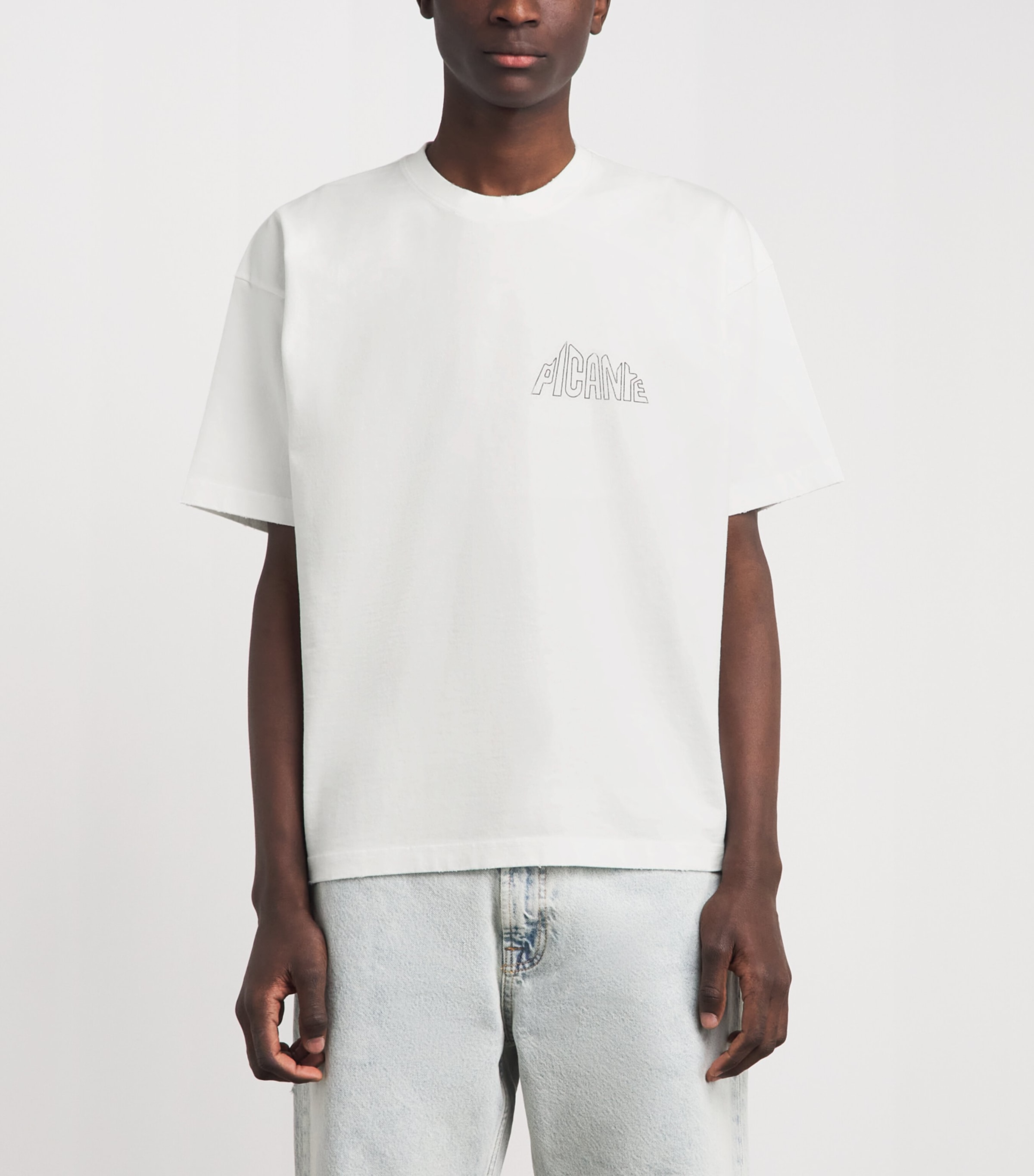 PICANTE Mens Organic Cotton Peaks Icon T-Shirt White Image 4