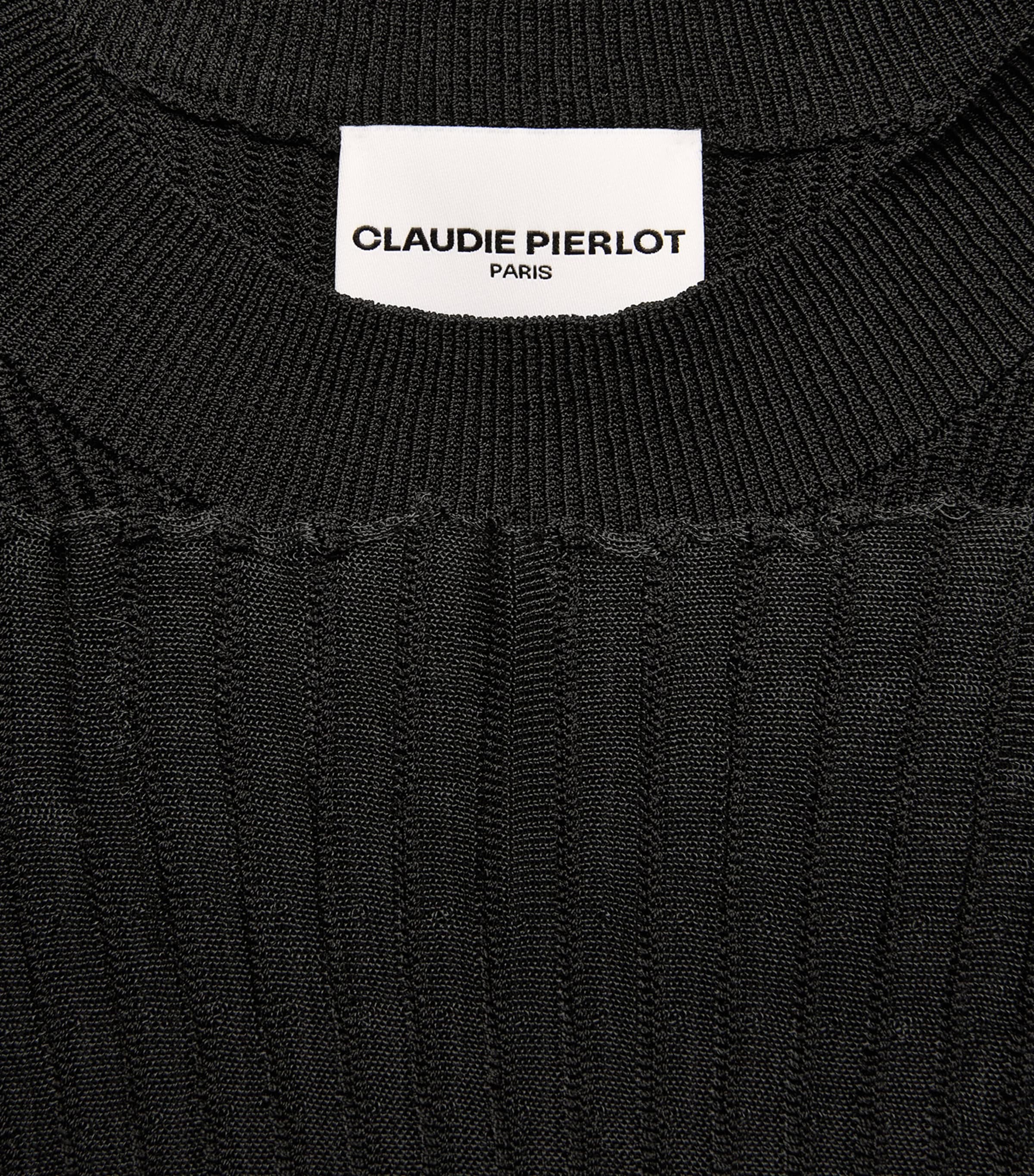 Claudie Pierlot Womens Knit Ruffle Top Black Image 6
