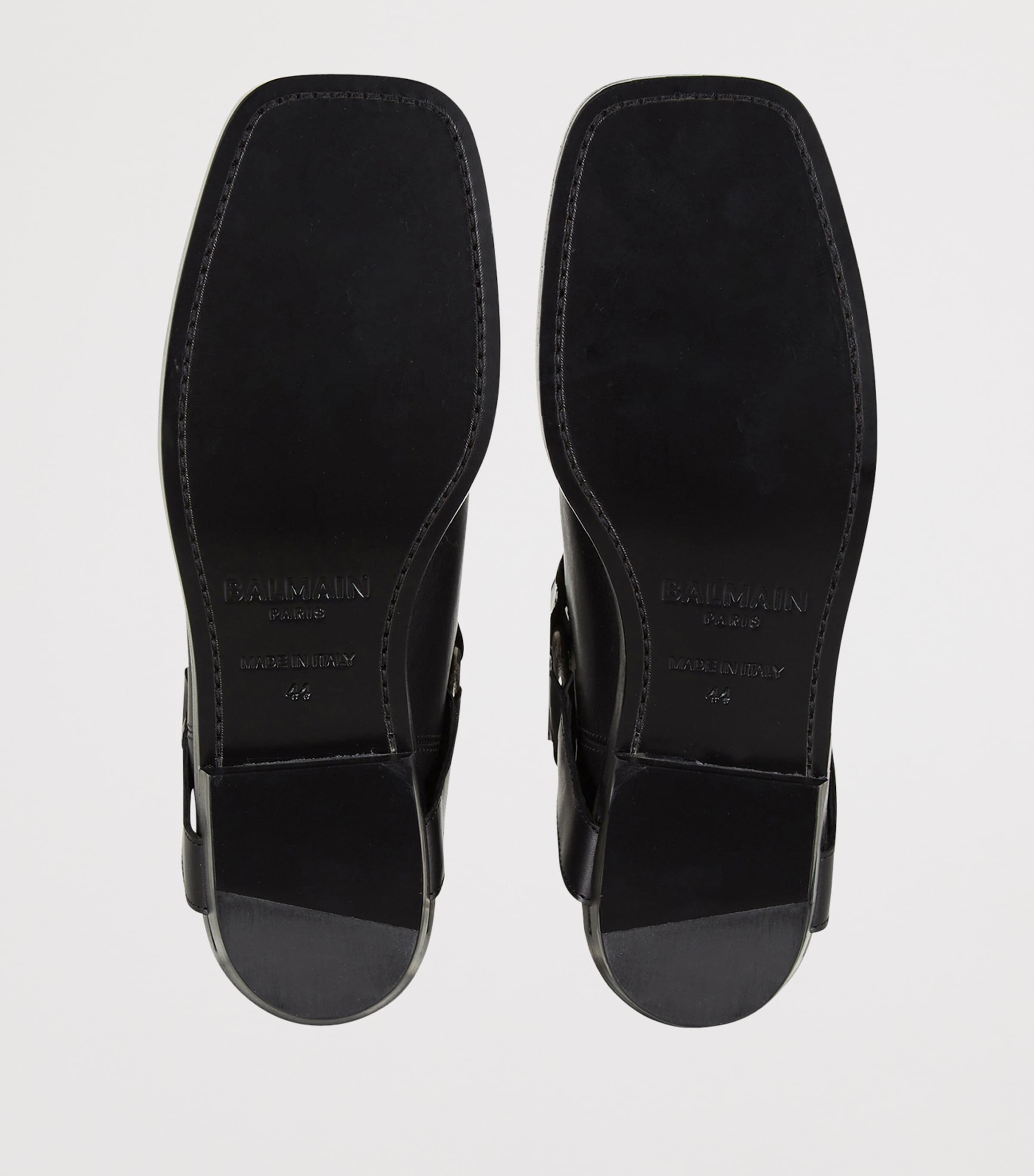 Leather Biker Ankle Boots 0PA NOIR Image 2