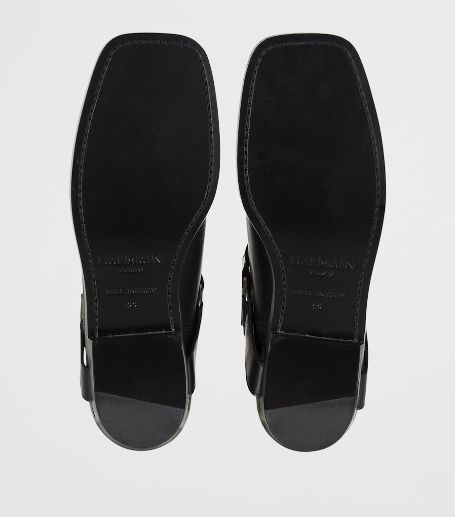 Leather Biker Ankle Boots 0PA NOIR Image 2