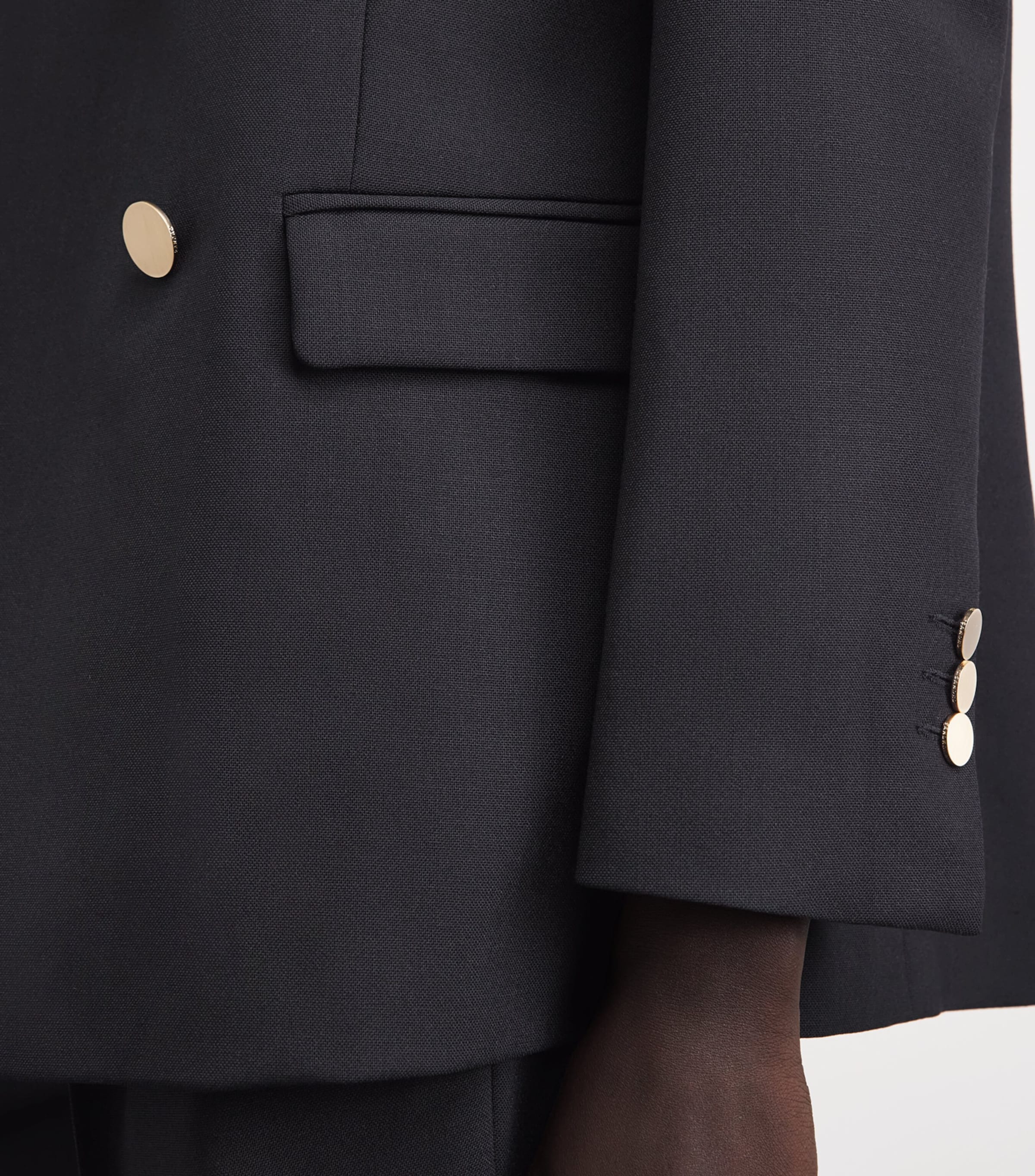 Sandro Paris Womens Virgin Wool Blazer Black Image 3