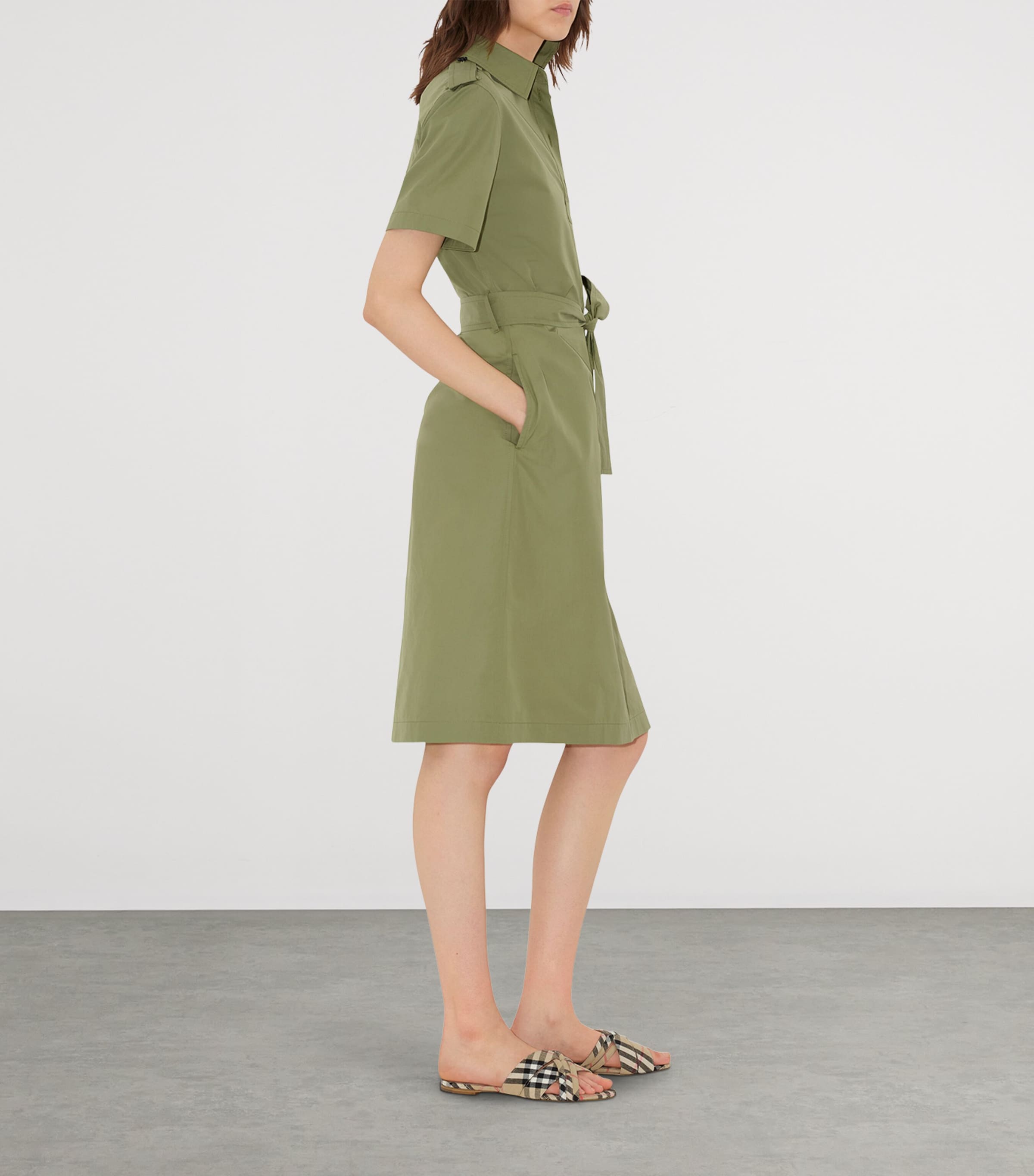 Linen Check Cabana Slides SAND IP CHECK Image 2