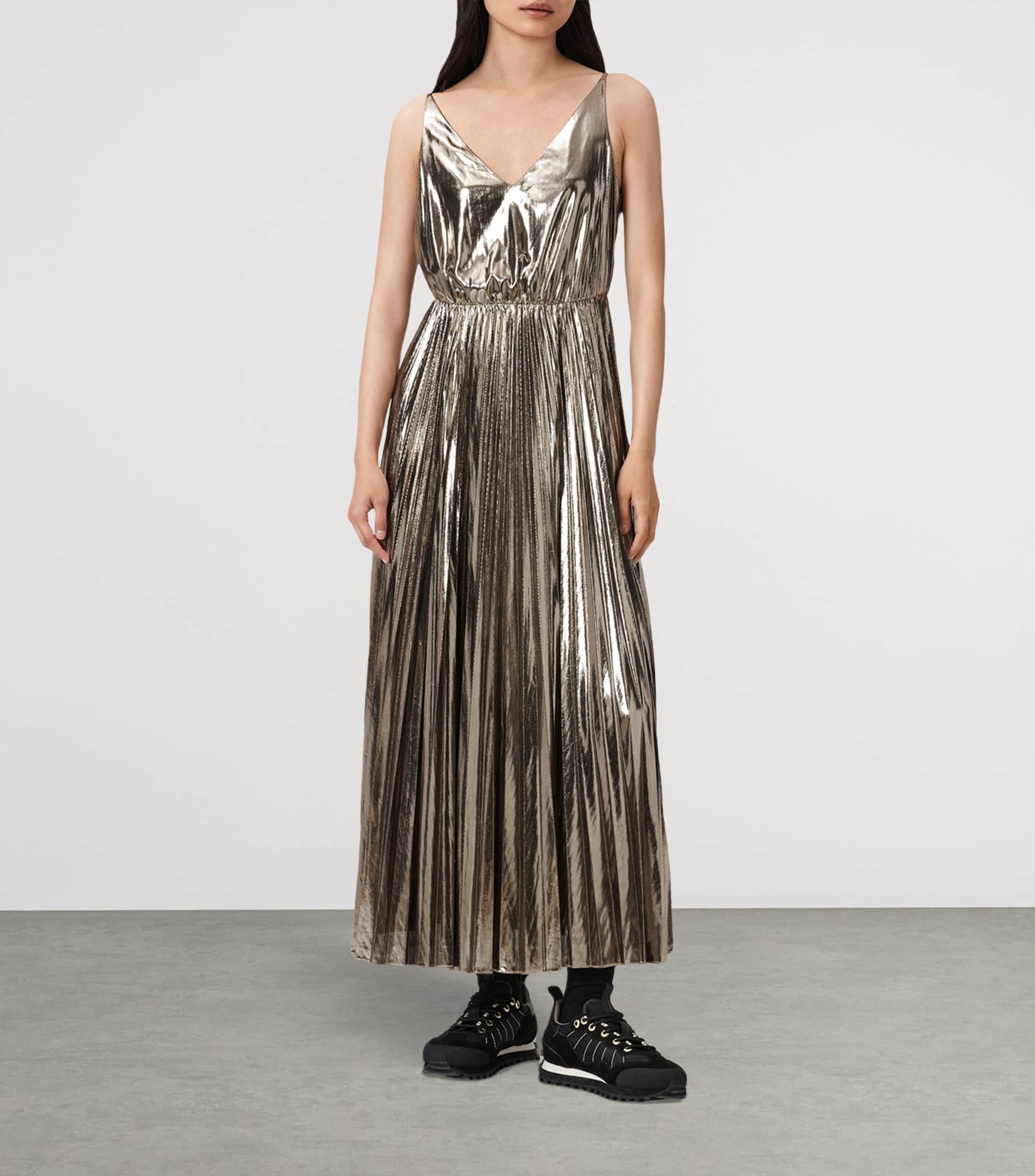AllSaints Womens Spark Sweater and Maxi Dress Set Bronze Brown Image 3