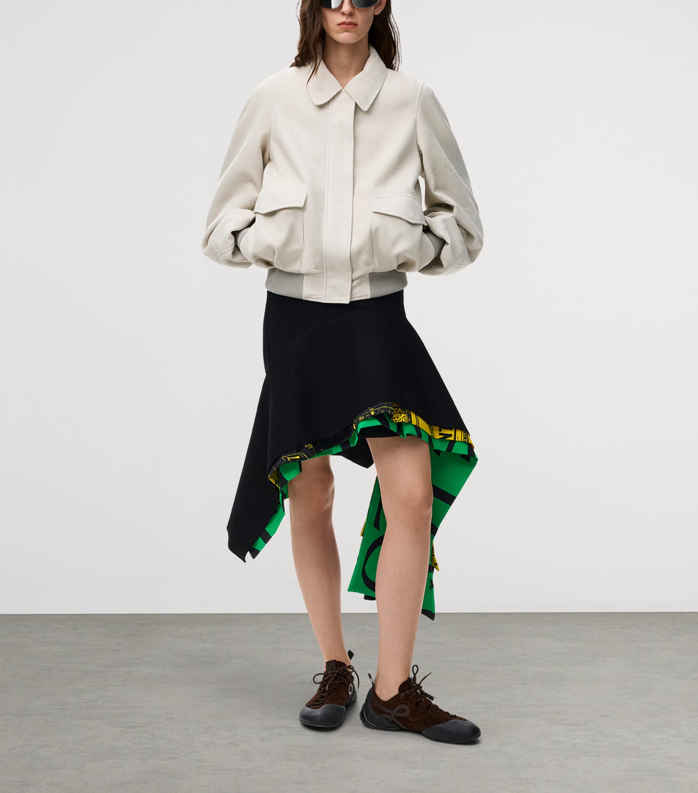 Leather-Blend Bomber Jacket LIGHT GREY Image 2