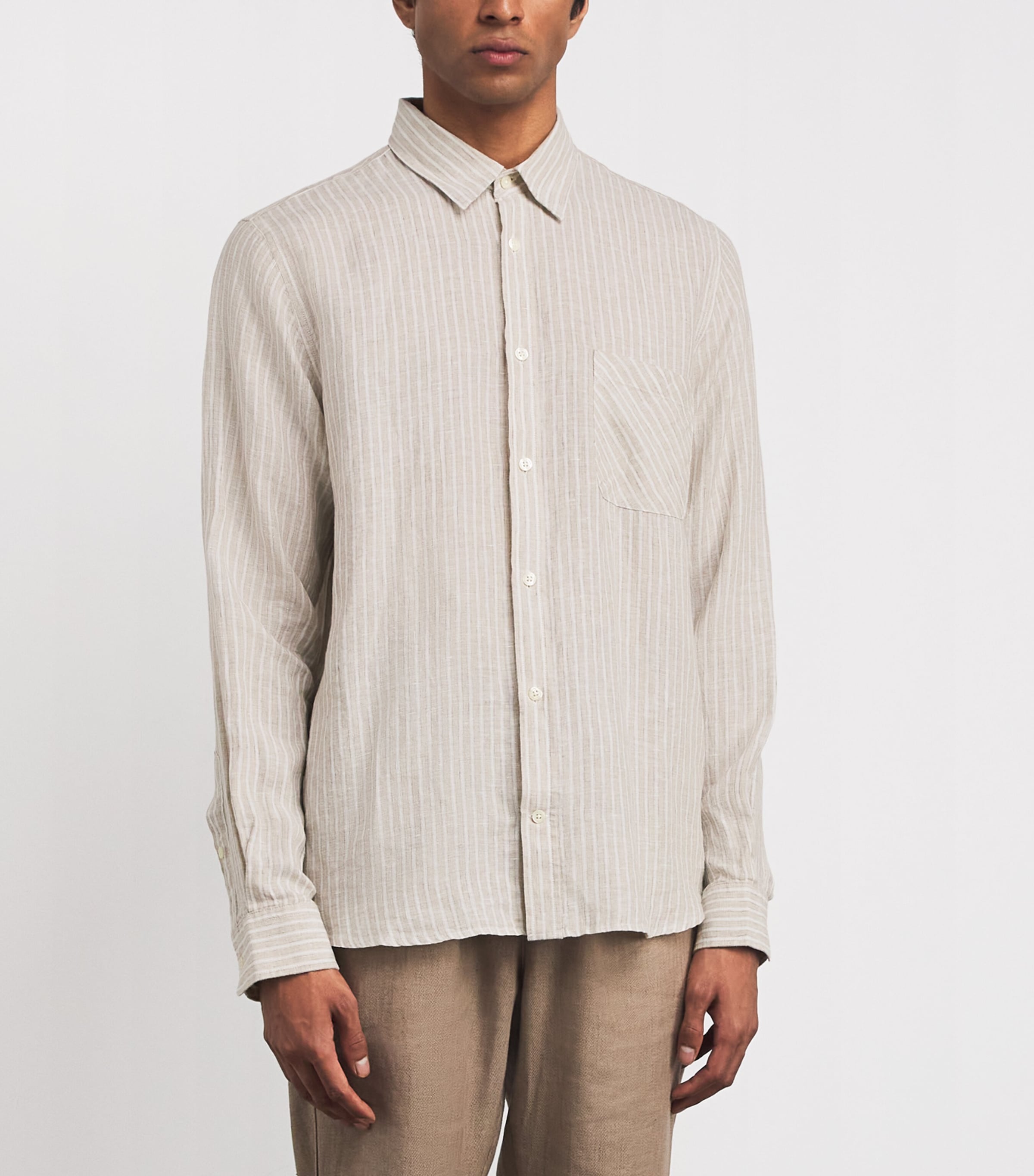 Linen Telles Shirt 250-KHAKI Image 3